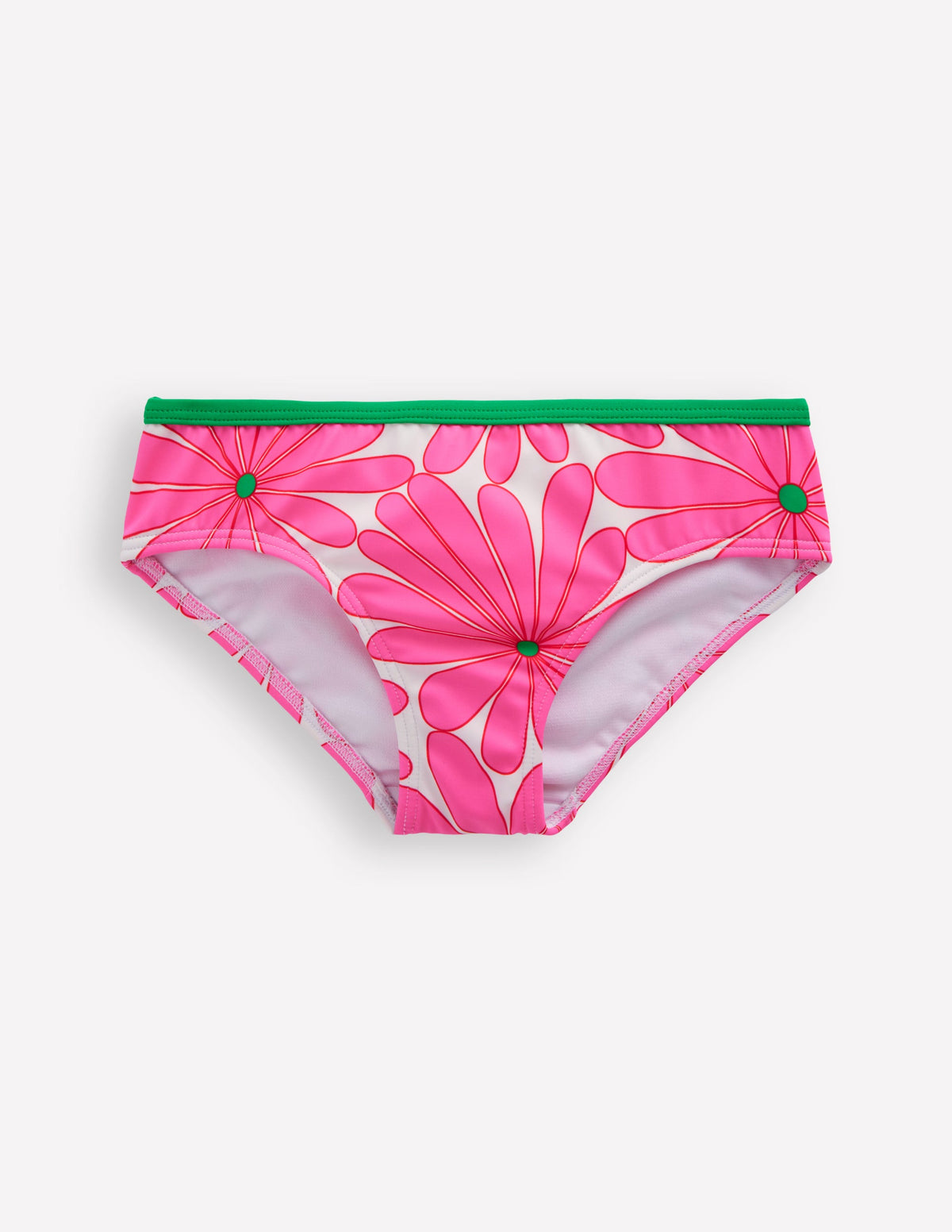 Patterned Bikini Bottoms-Festival Pink Daisy - Image 1