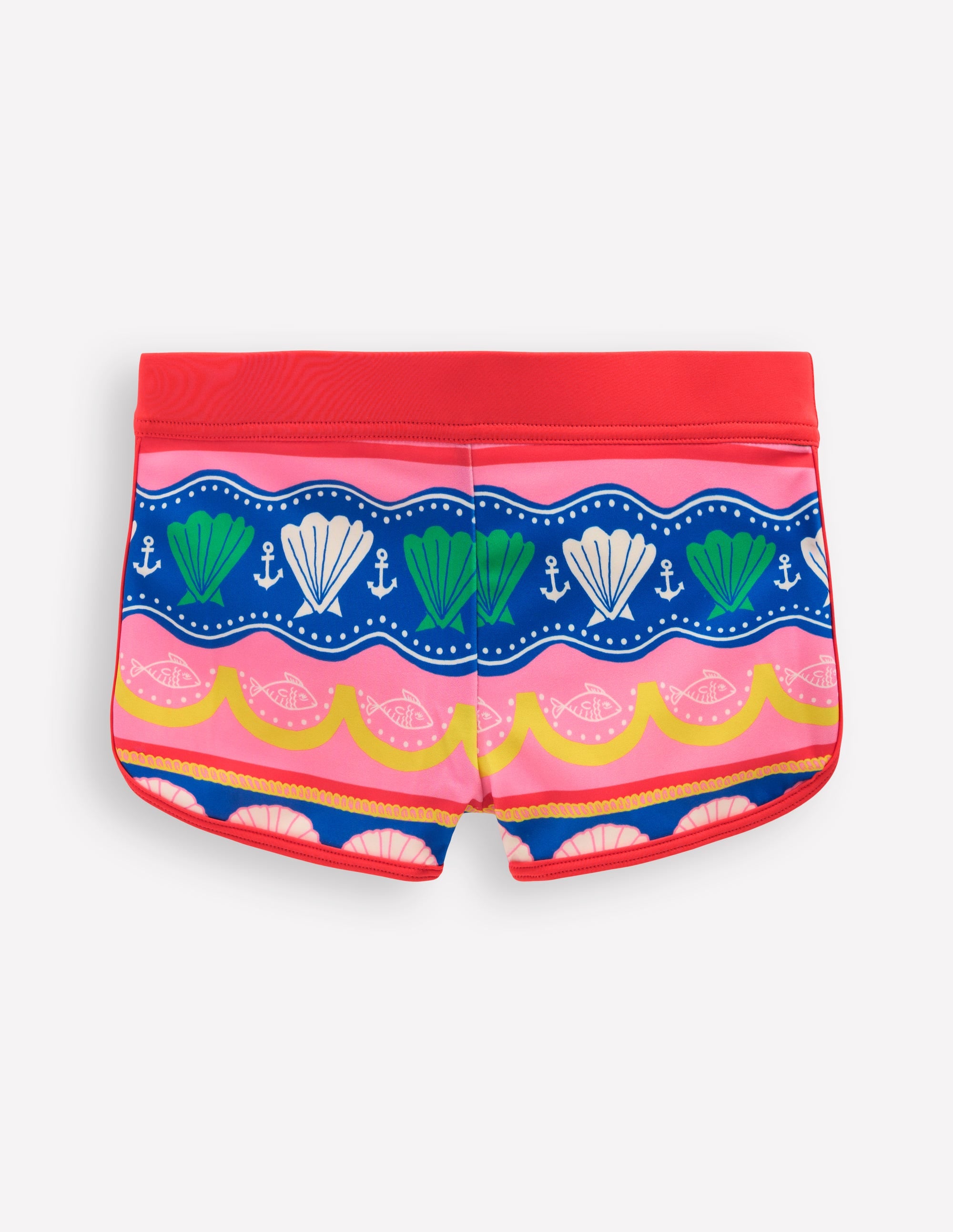 Patterned Swim Shorts-Multi Sea Shell Stripe - Image 1