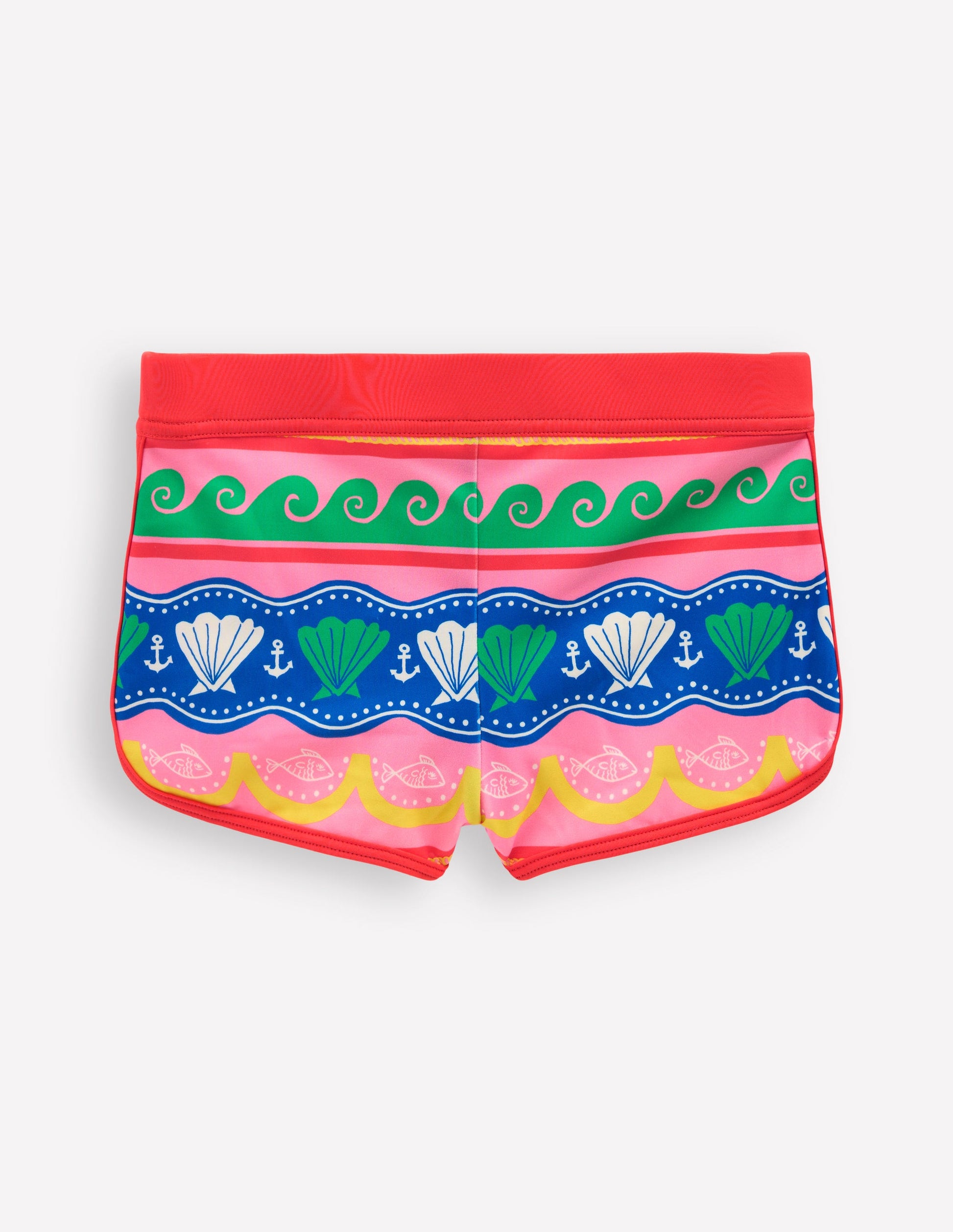 Patterned Swim Shorts-Multi Sea Shell Stripe-2