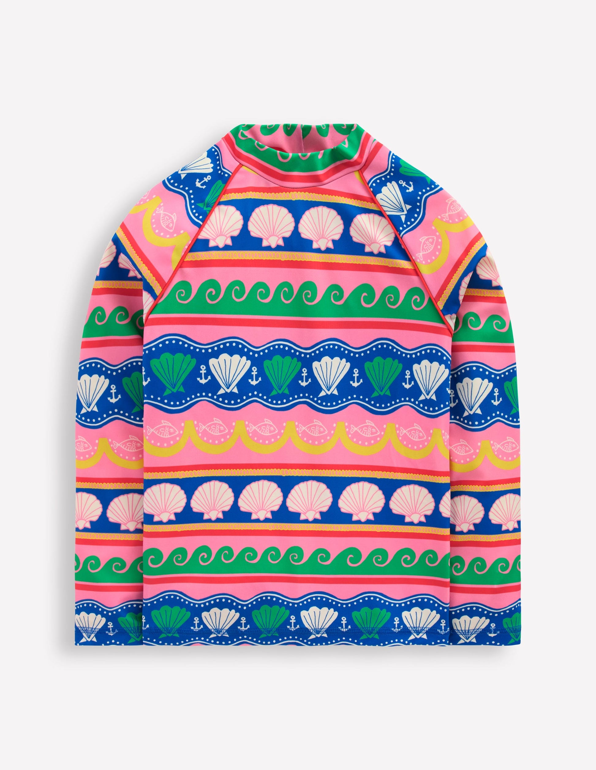 Sunsafe Patterned Rash Vest-Multi Sea Shell Stripe-1