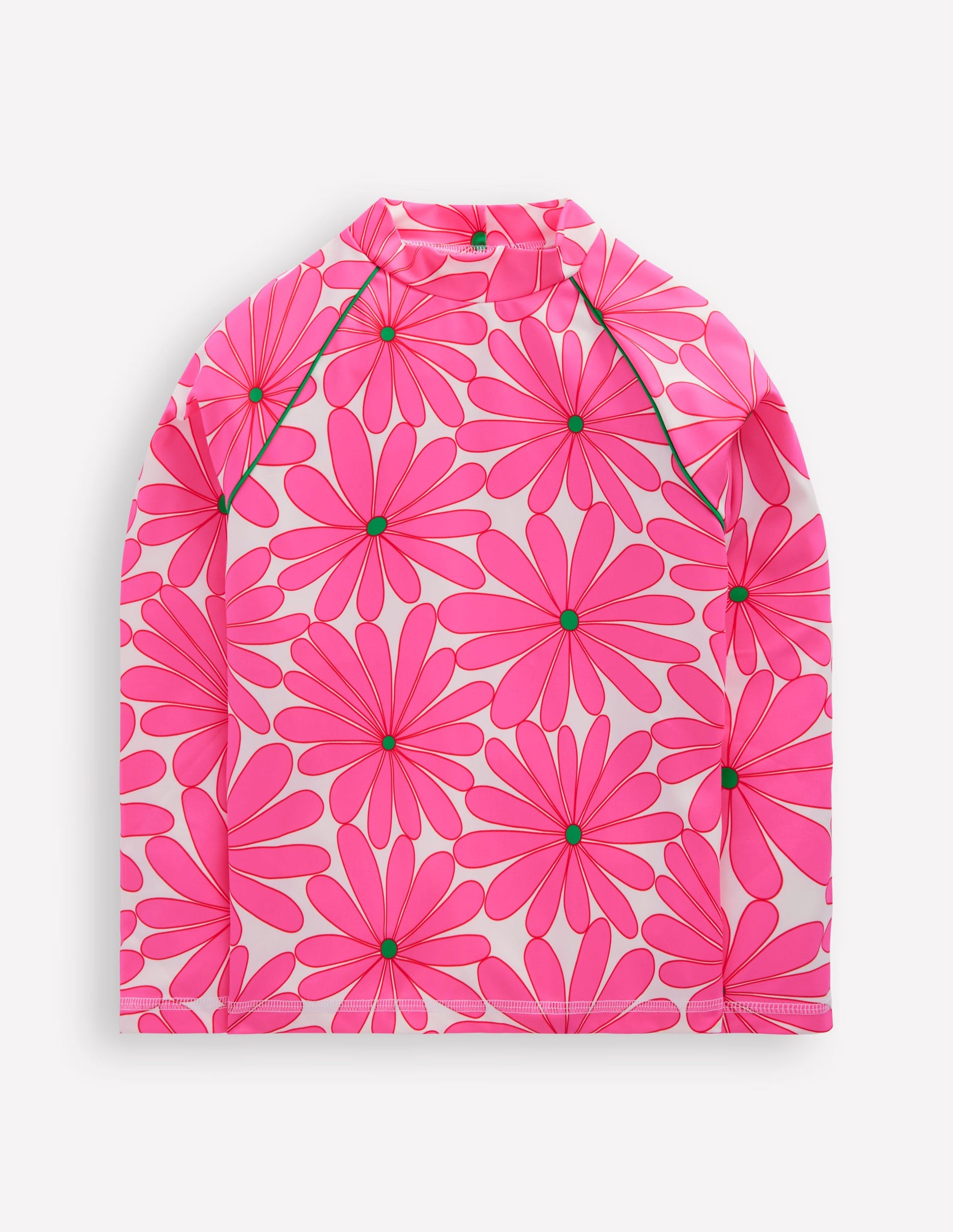 Sunsafe Patterned Rash Vest-Festival Pink Daisy-1