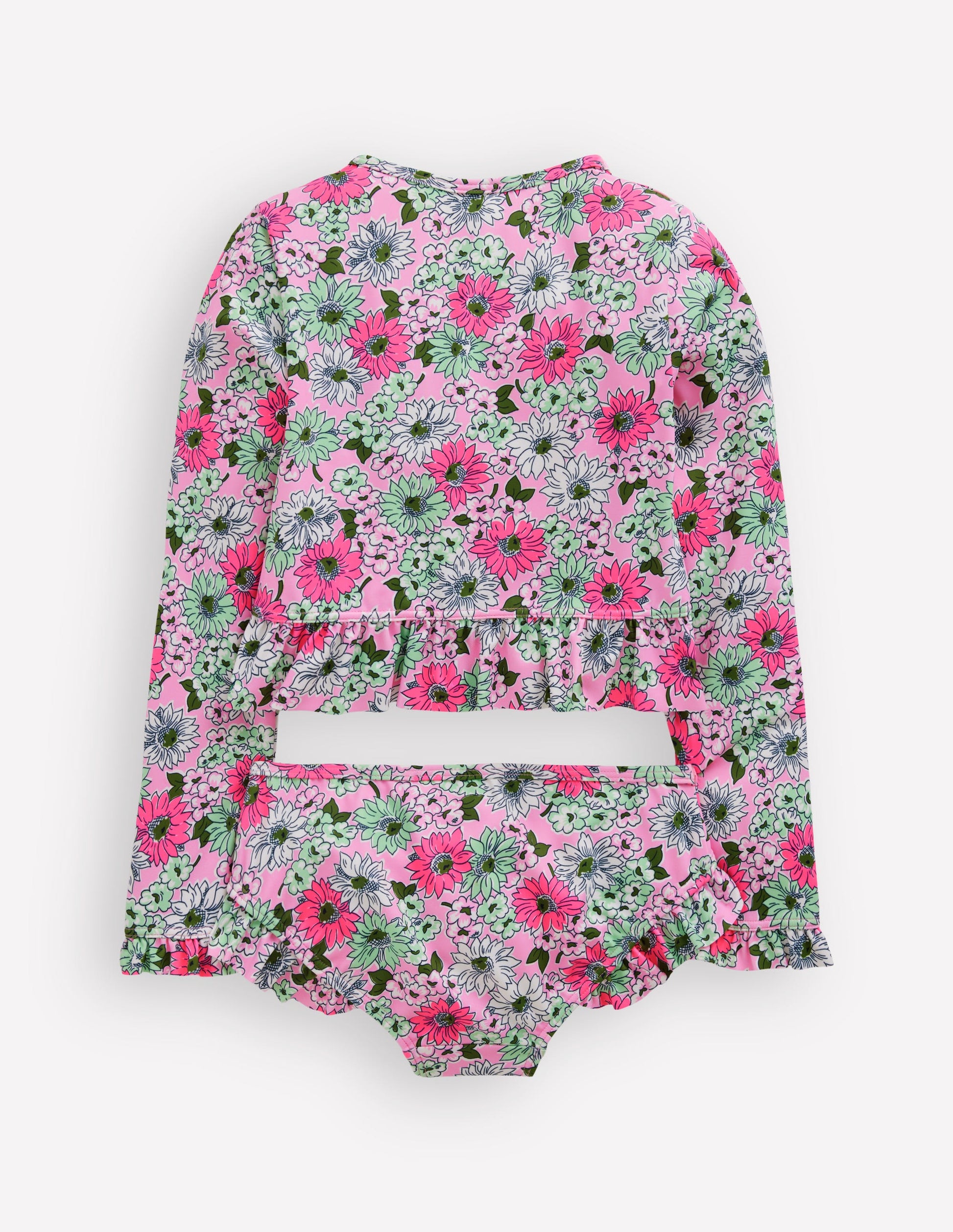 Long Sleeve Frill Set-Lilac Chiffon Cornflower-2