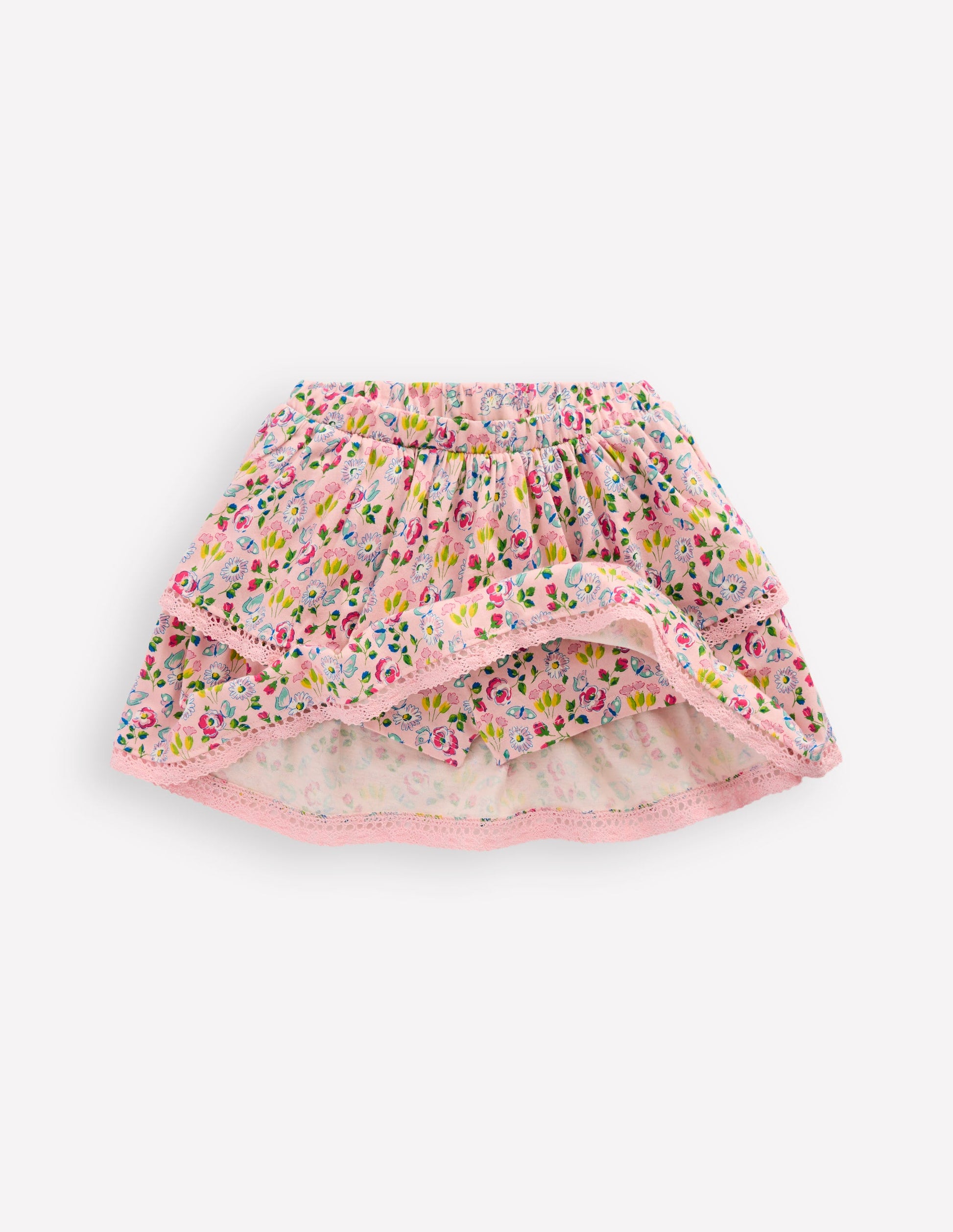 Ruffle Jersey Skort-Chalk Pink Spring Garden-4