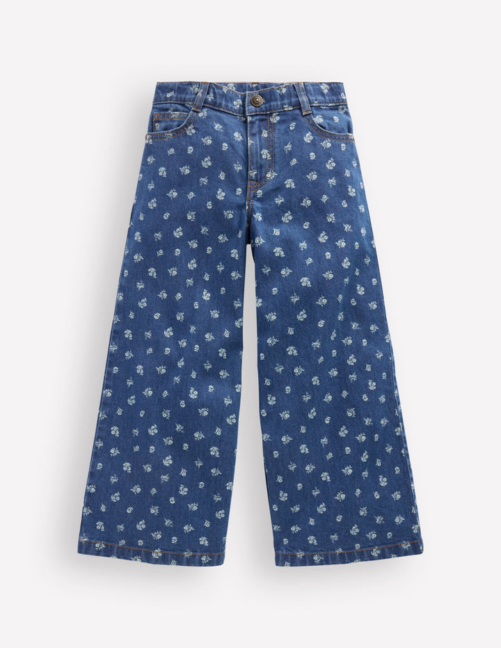 Wide Leg Jean-Denim Floral