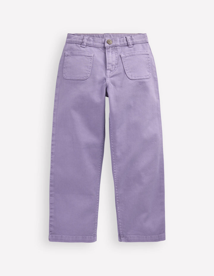 Patch Pocket Straight Jeans-Parma Violet Purple
