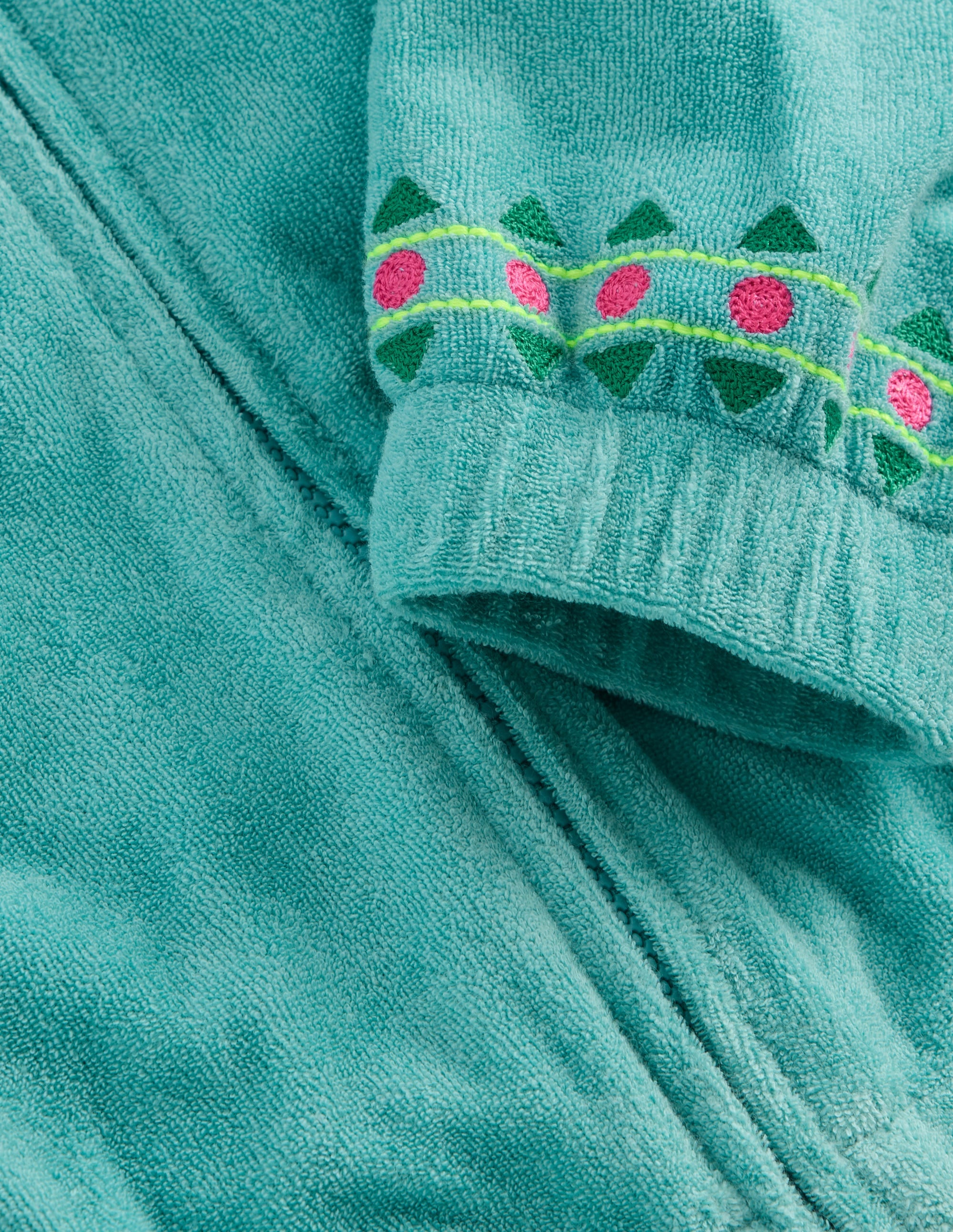 Relaxed Towelling Hoodie-Blue Embroidery - Image 3