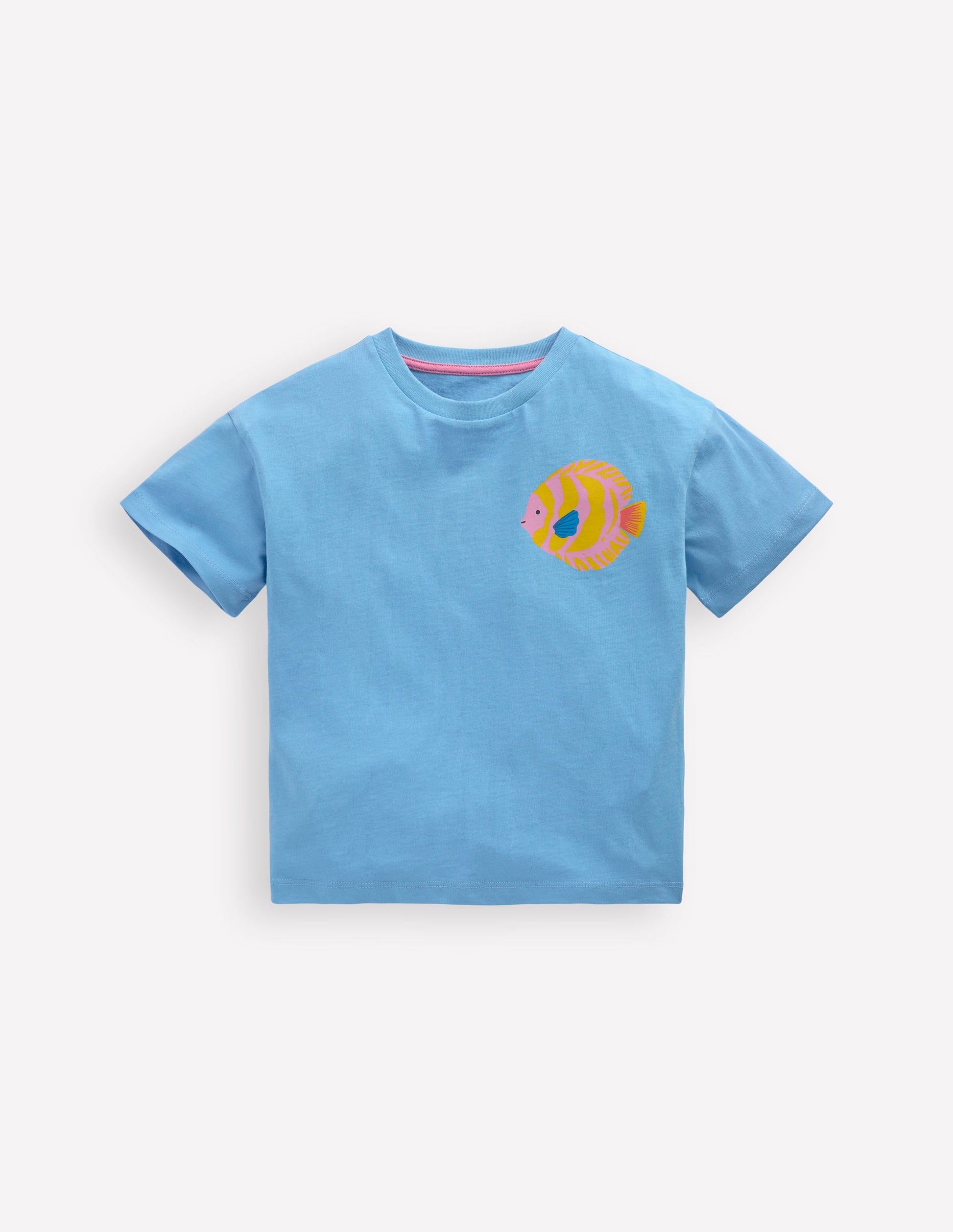 Short Sleeve Printed T-Shirt-Blue Sealife-1