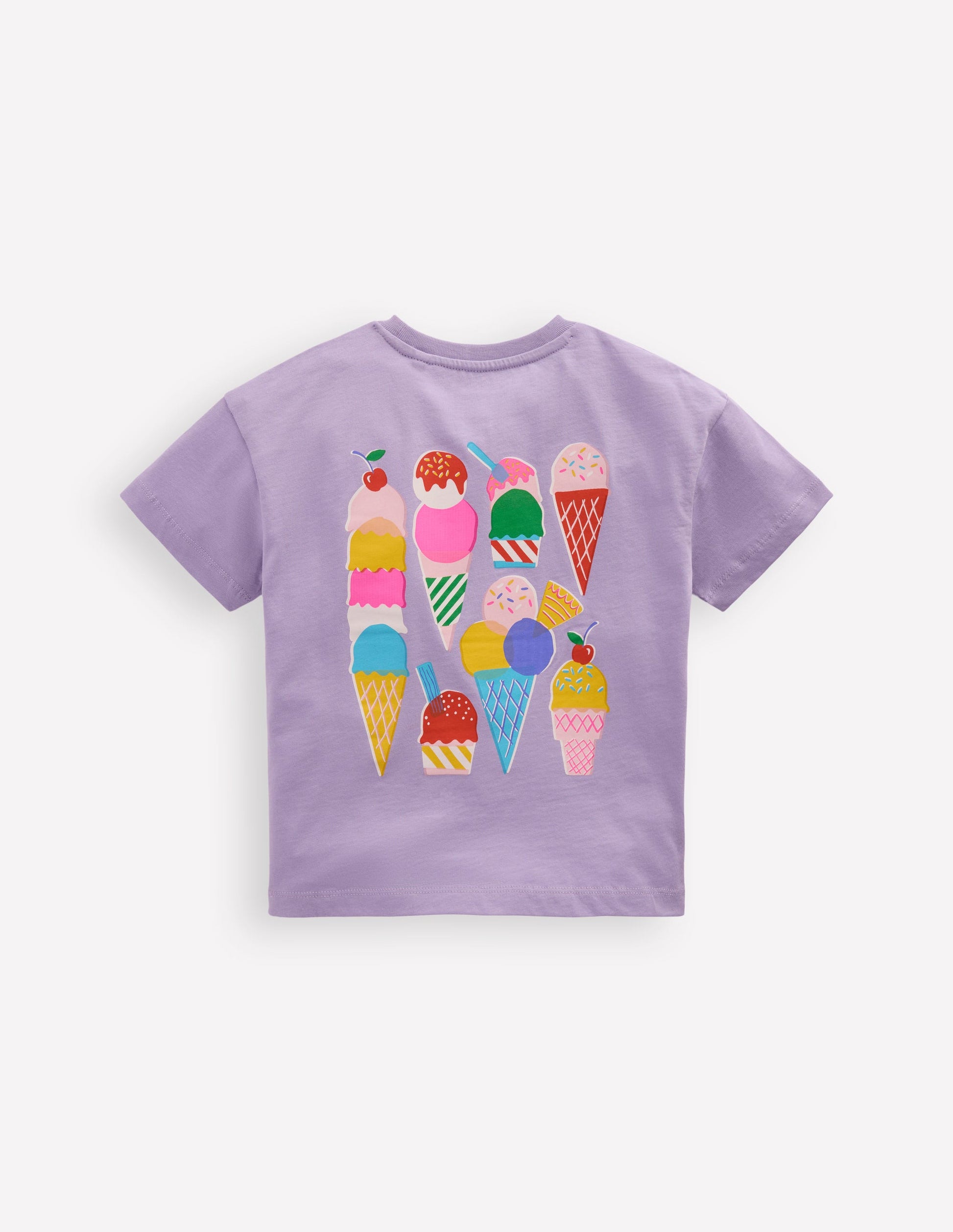 Short Sleeve Printed T-Shirt-Purple Ice Creams-2