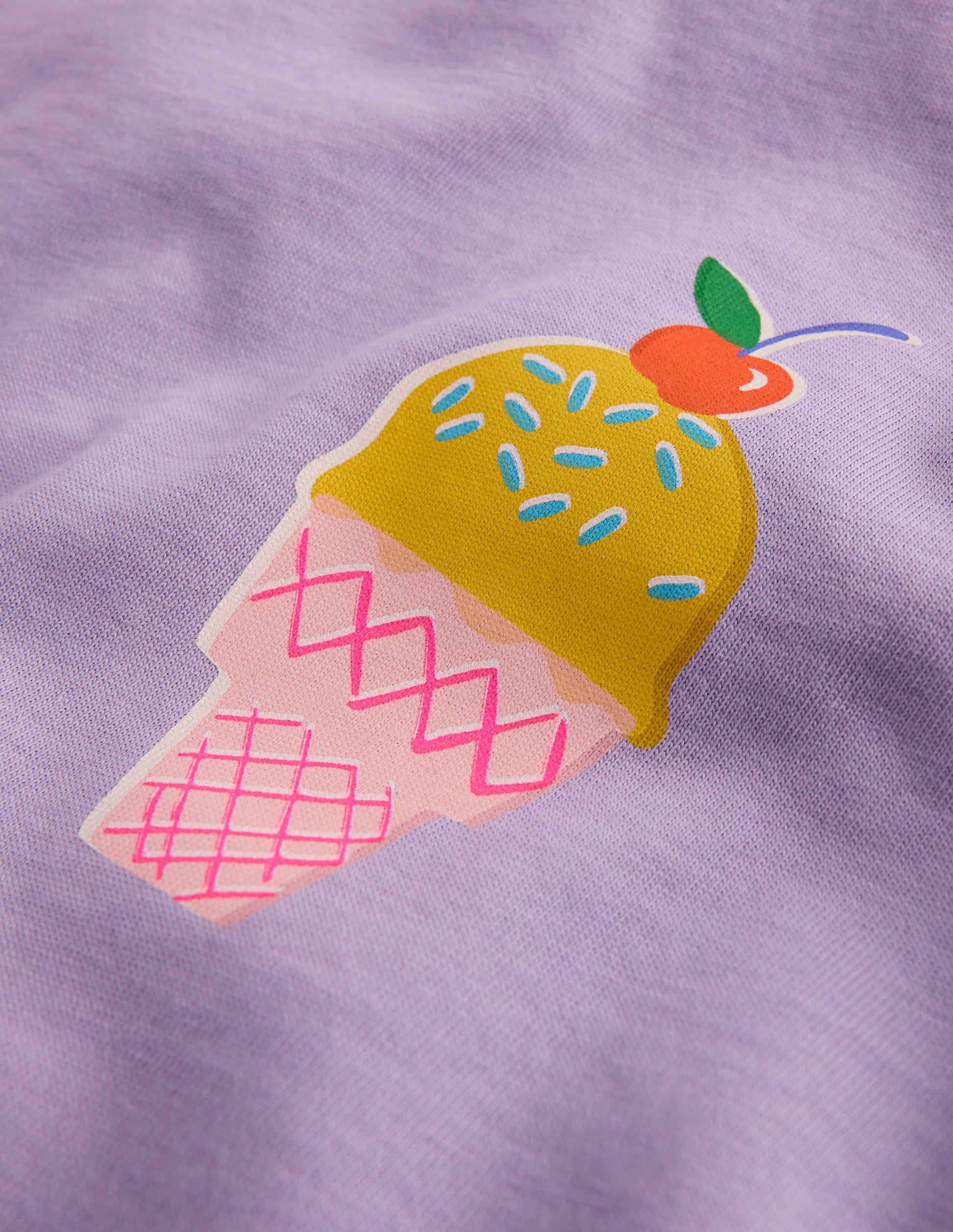 Short Sleeve Printed T-Shirt-Purple Ice Creams-3