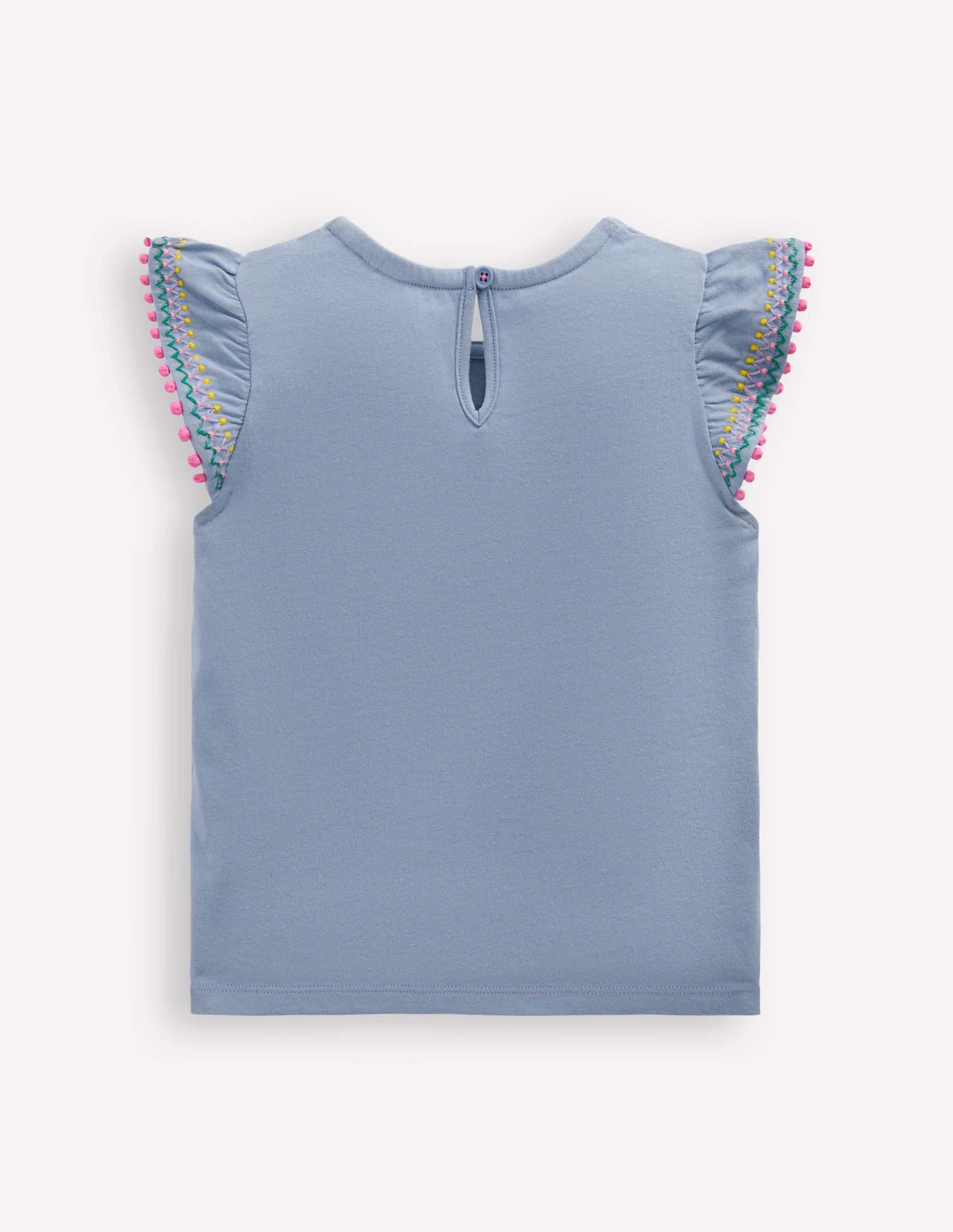 Flutter Sleeve Trim Top-Salt blue - Image 2