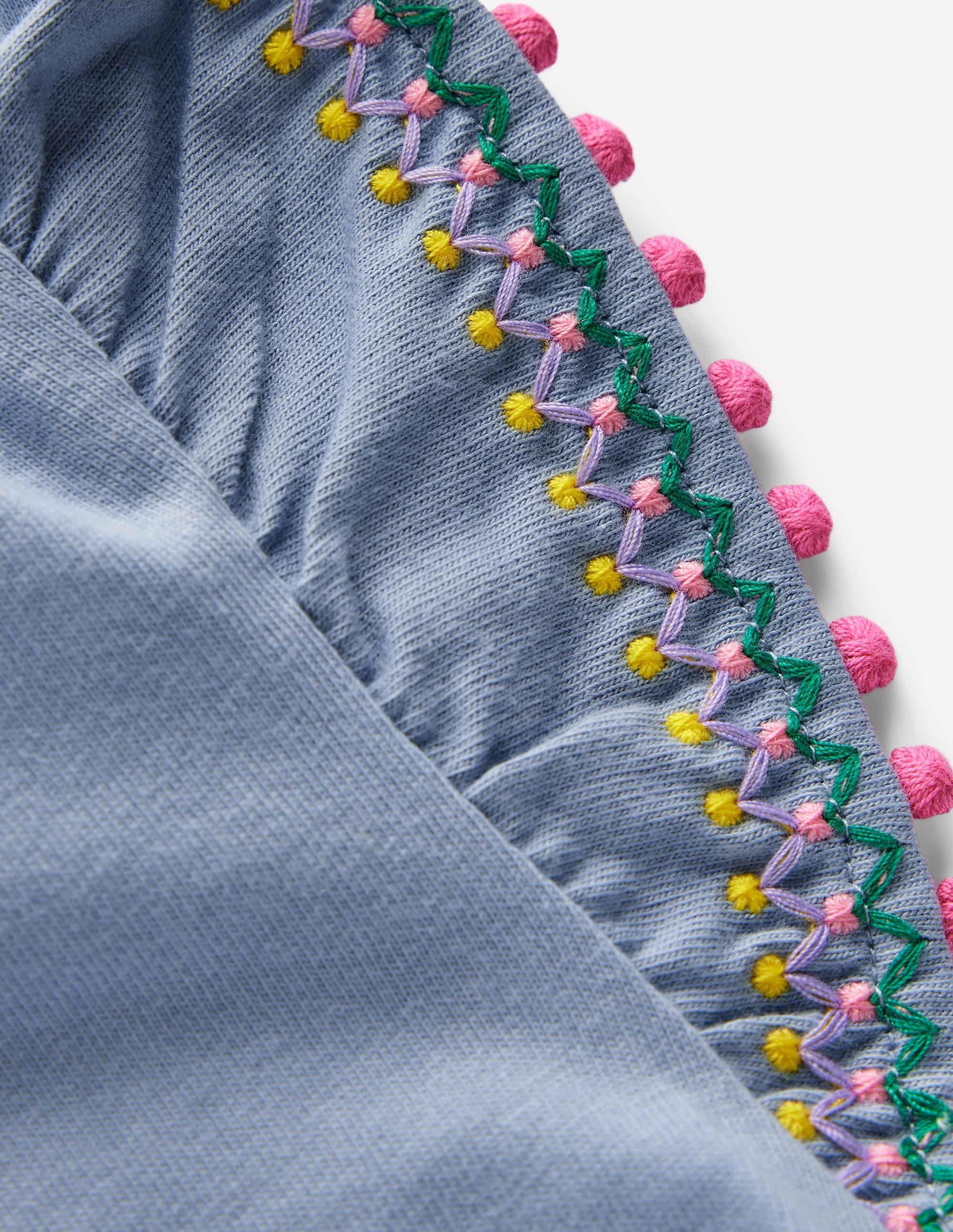 Flutter Sleeve Trim Top-Salt blue - Image 3