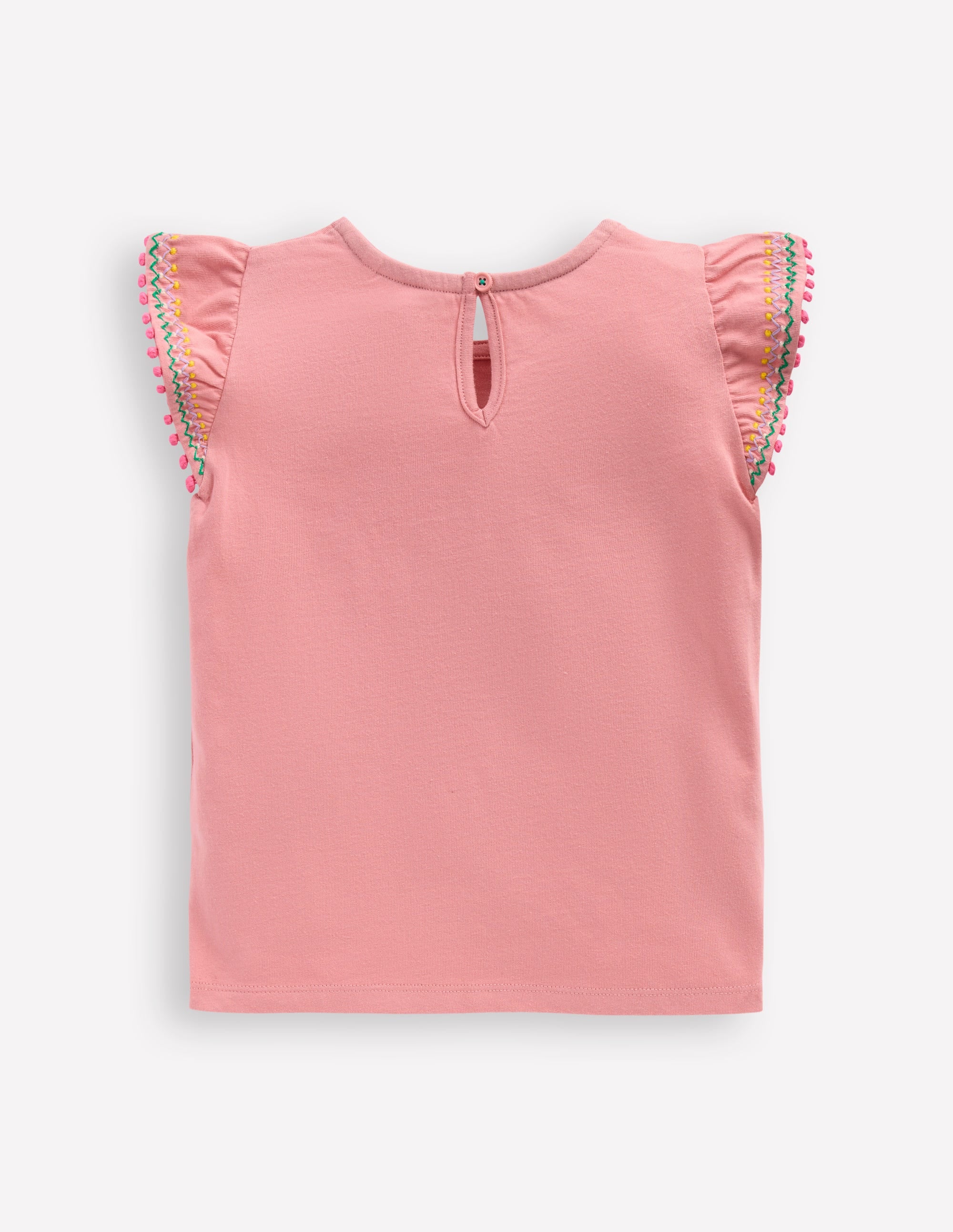 Flutter Sleeve Trim Top-Almond Pink - Image 2