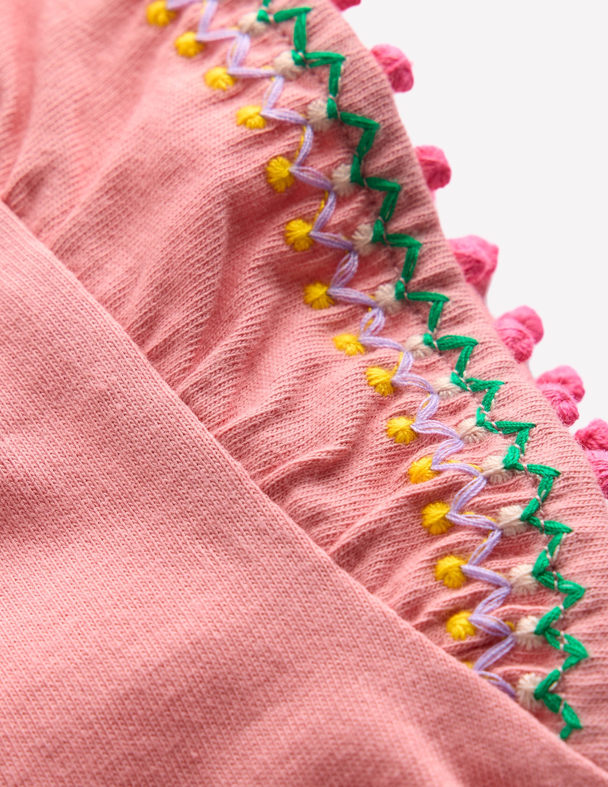 Flutter Sleeve Trim Top-Almond Pink - Image 3