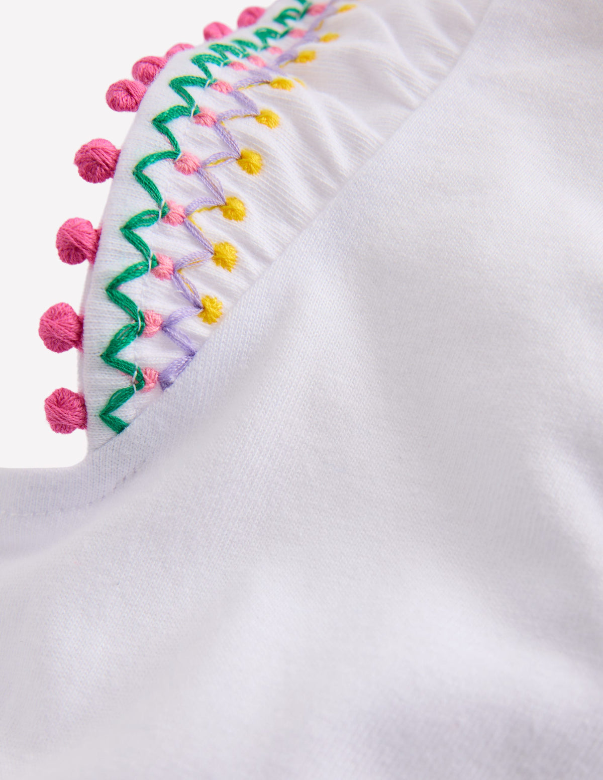 Flutter Sleeve Trim Top-White - Image 3