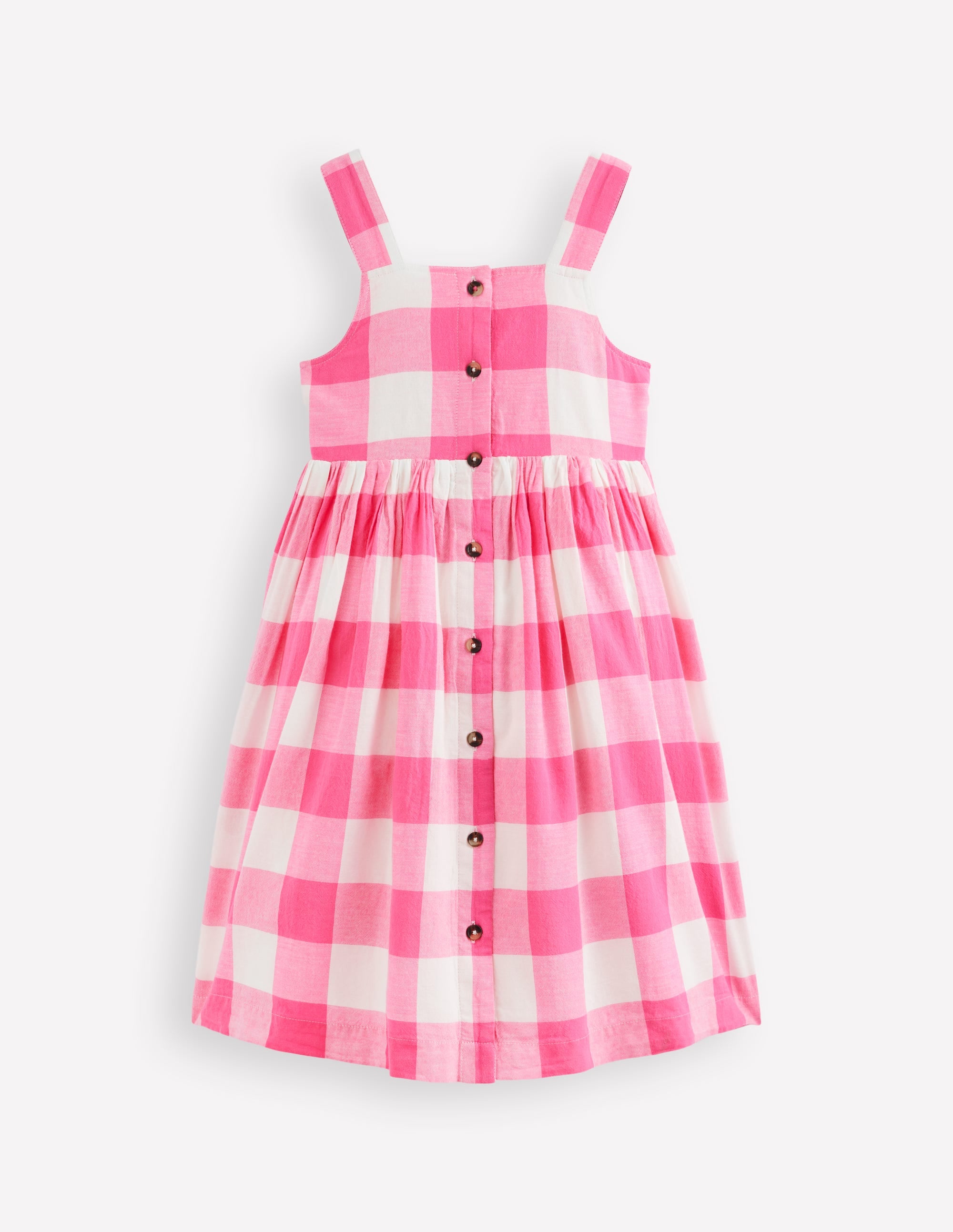 Remy Button Through Dress-Pink Punch Gingham - Image 3