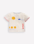 Button-through Blouse-Soft Ivory Embroidery