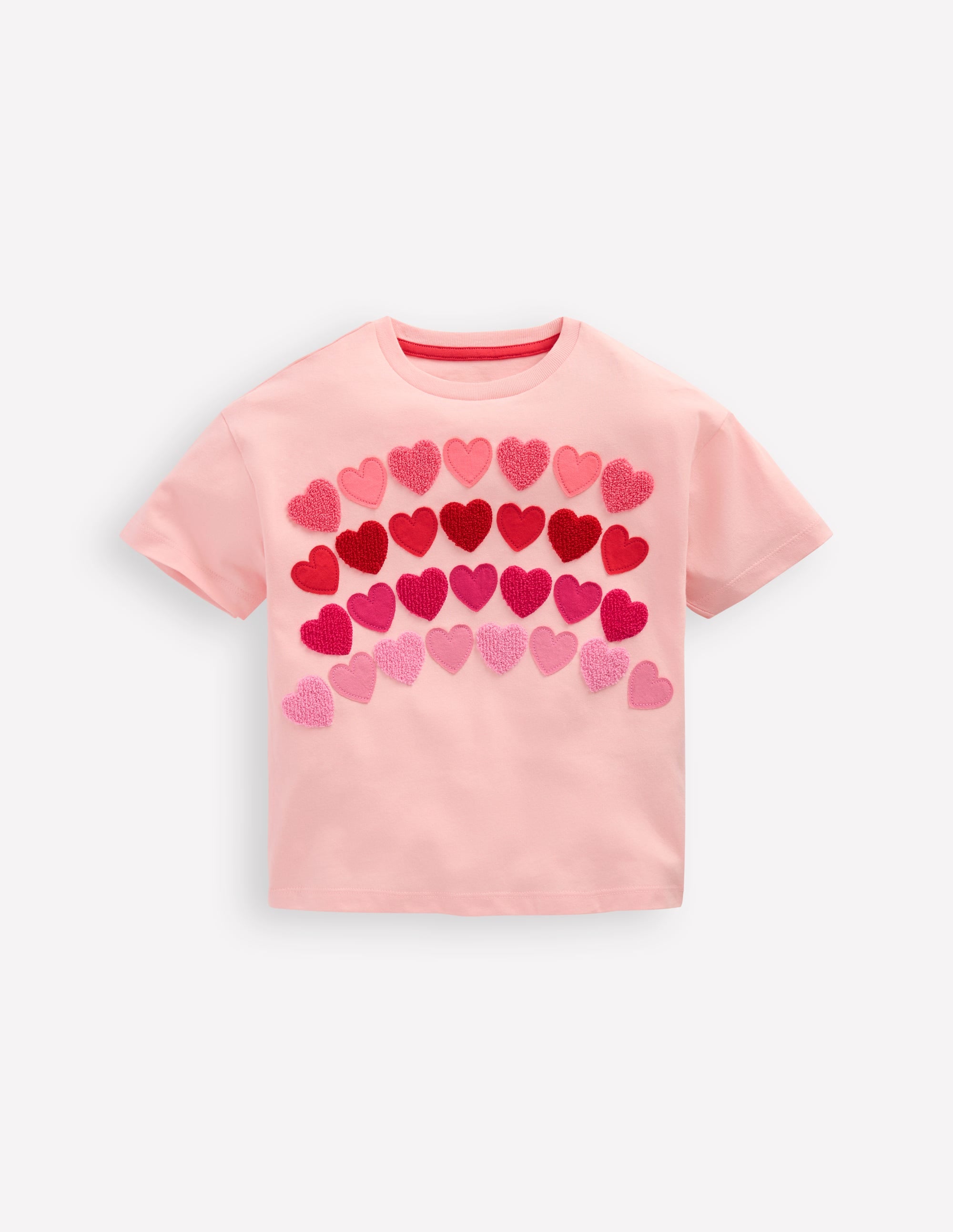 Easy Applique T-shirt-Chalk Pink Heart rainbow - Image 1
