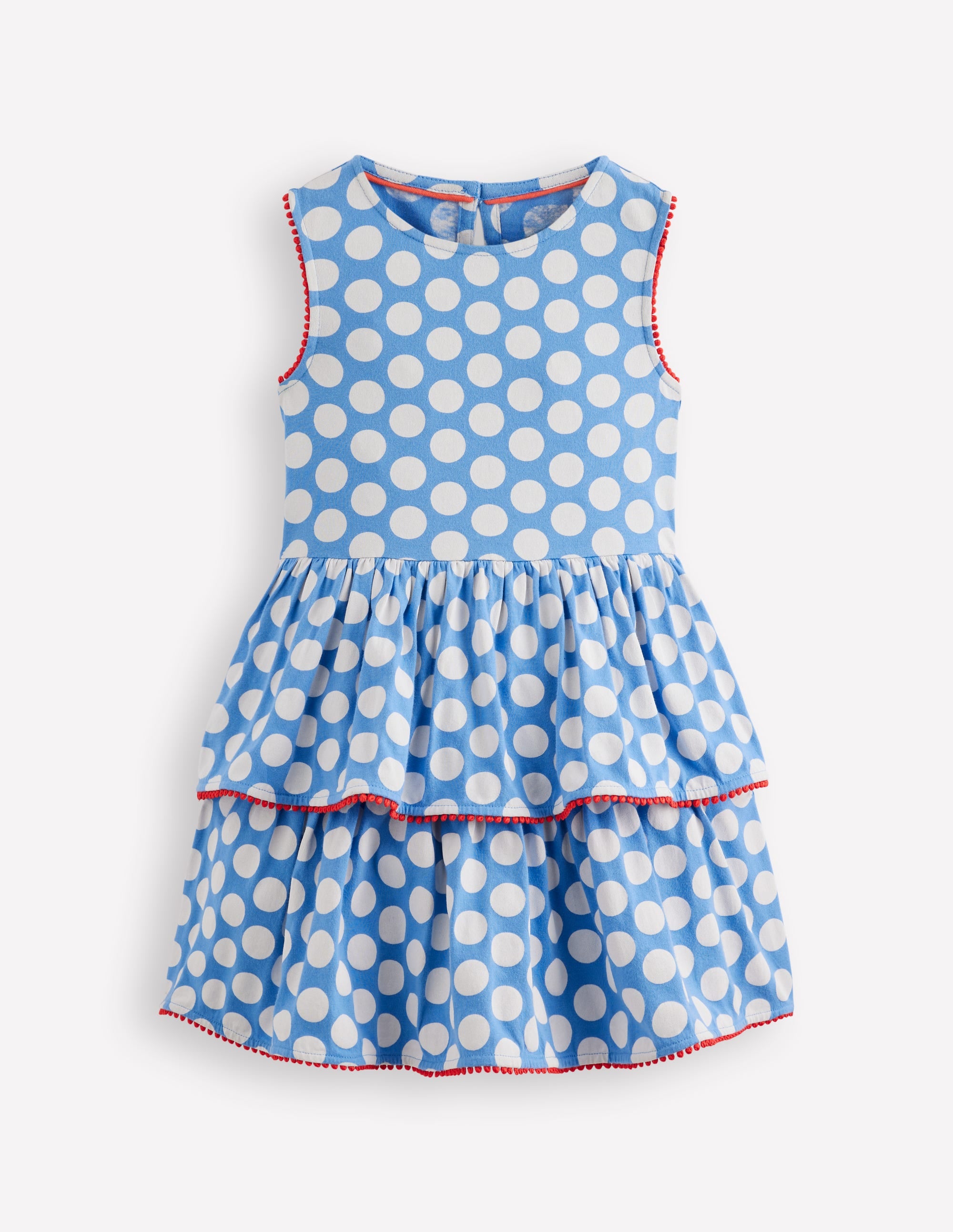 Tiered Jersey Sundress-Blue Spot - Image 1