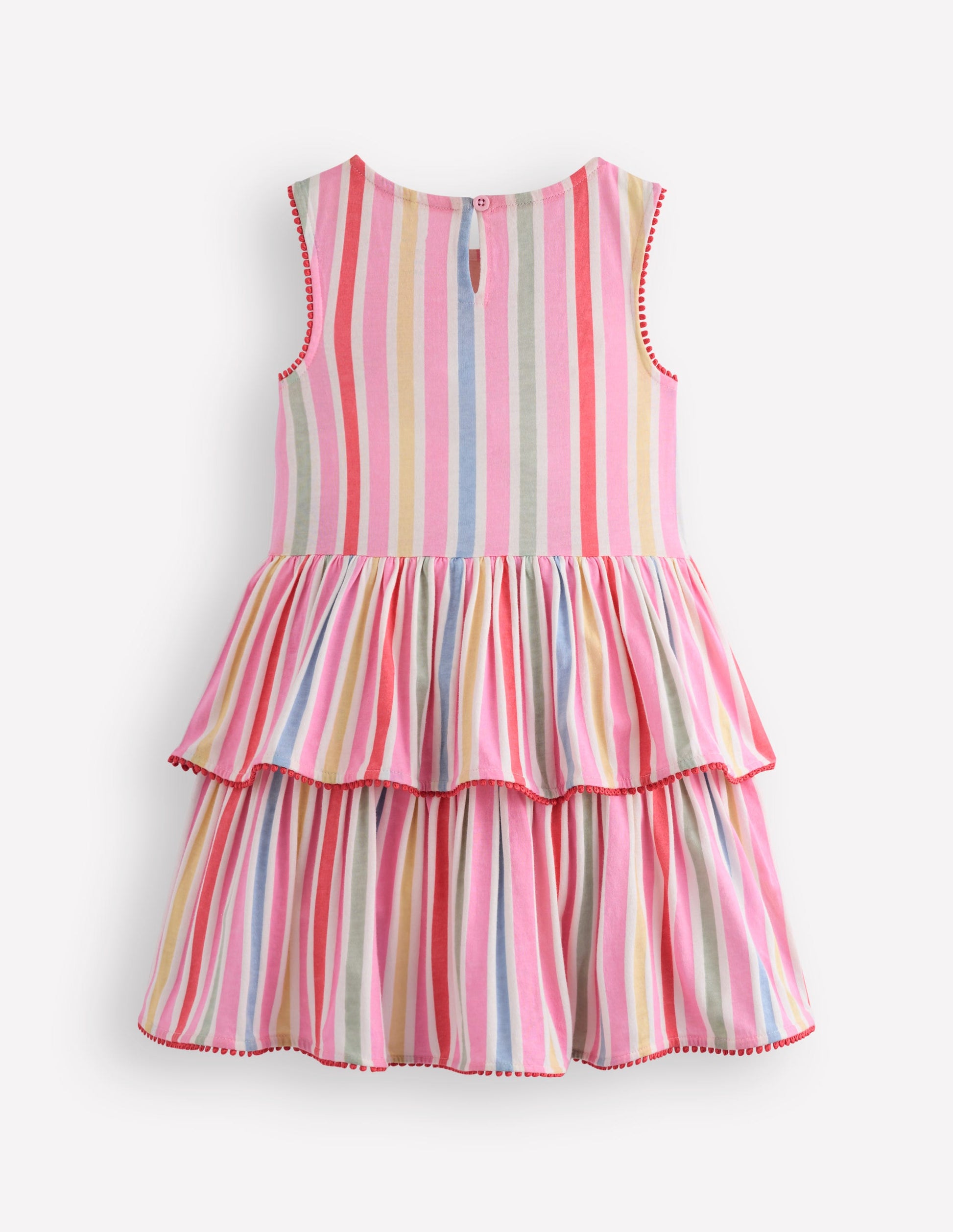 Tiered Jersey Sundress-Pink Stripe-3
