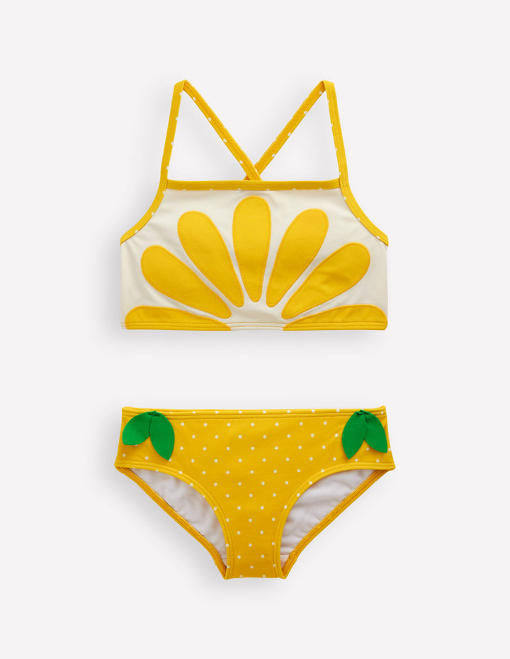 Logo Cross Back Bikini-Yellow