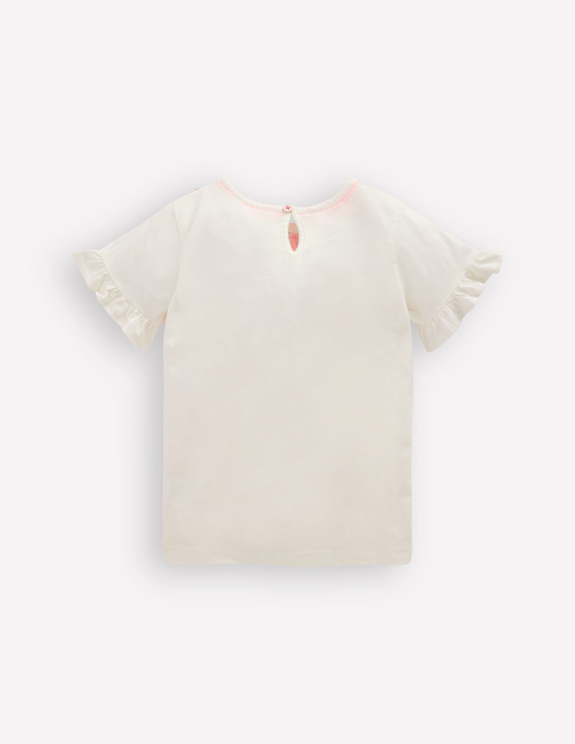 Pretty Frill T-shirt-Ivory Printed Collar-2