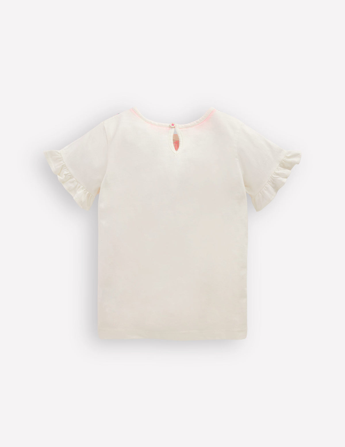 Pretty Frill T-shirt-Ivory Printed Collar - Image 2