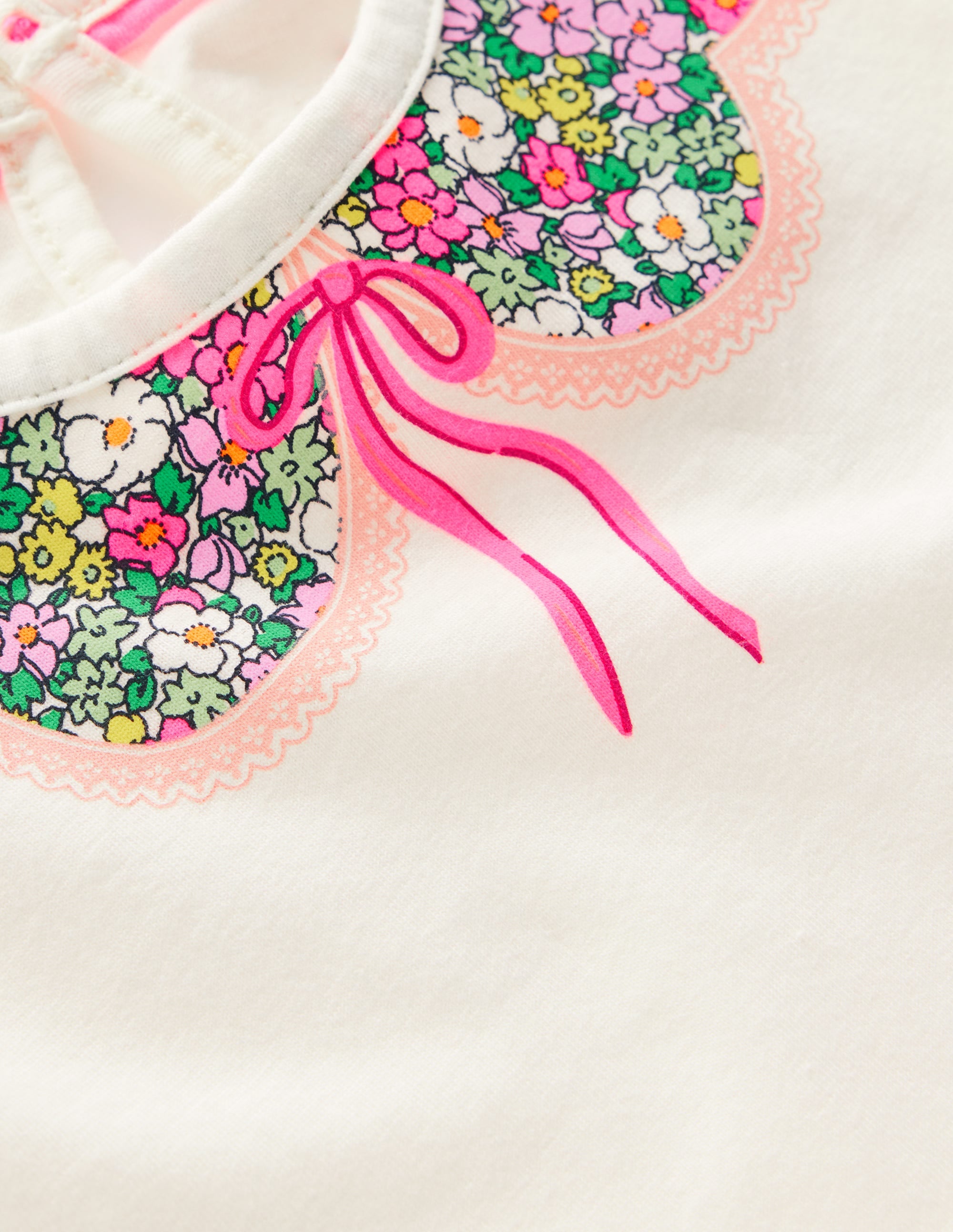 Pretty Frill T-shirt-Ivory Printed Collar - Image 3