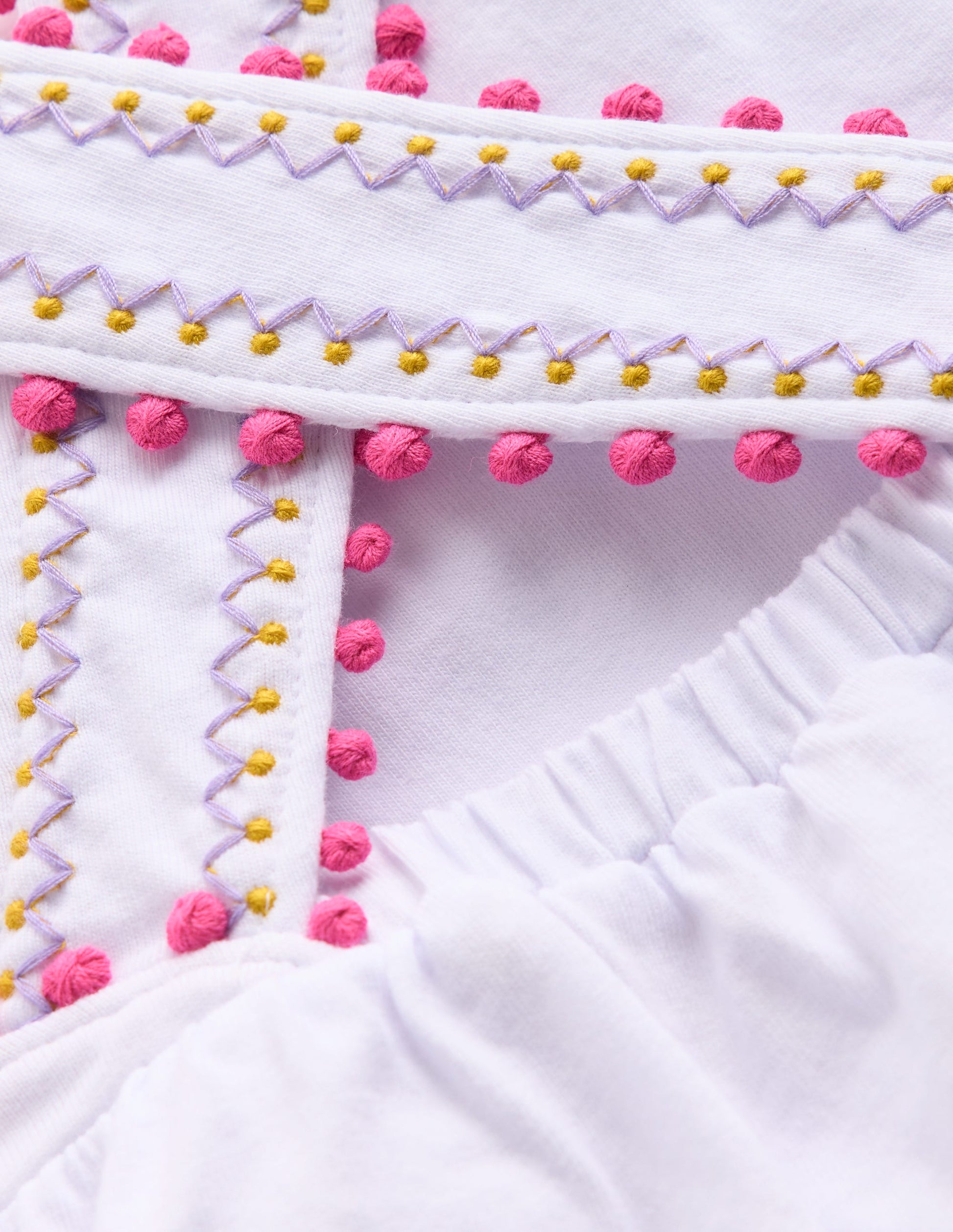 Cross-Back Pom Trim Top-White-3