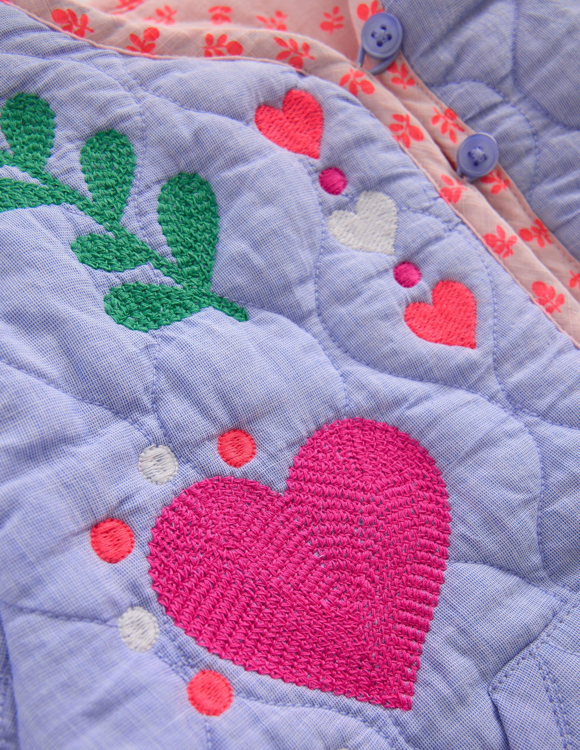 Reversible Quilted Jacket-Blue Embroidery-3