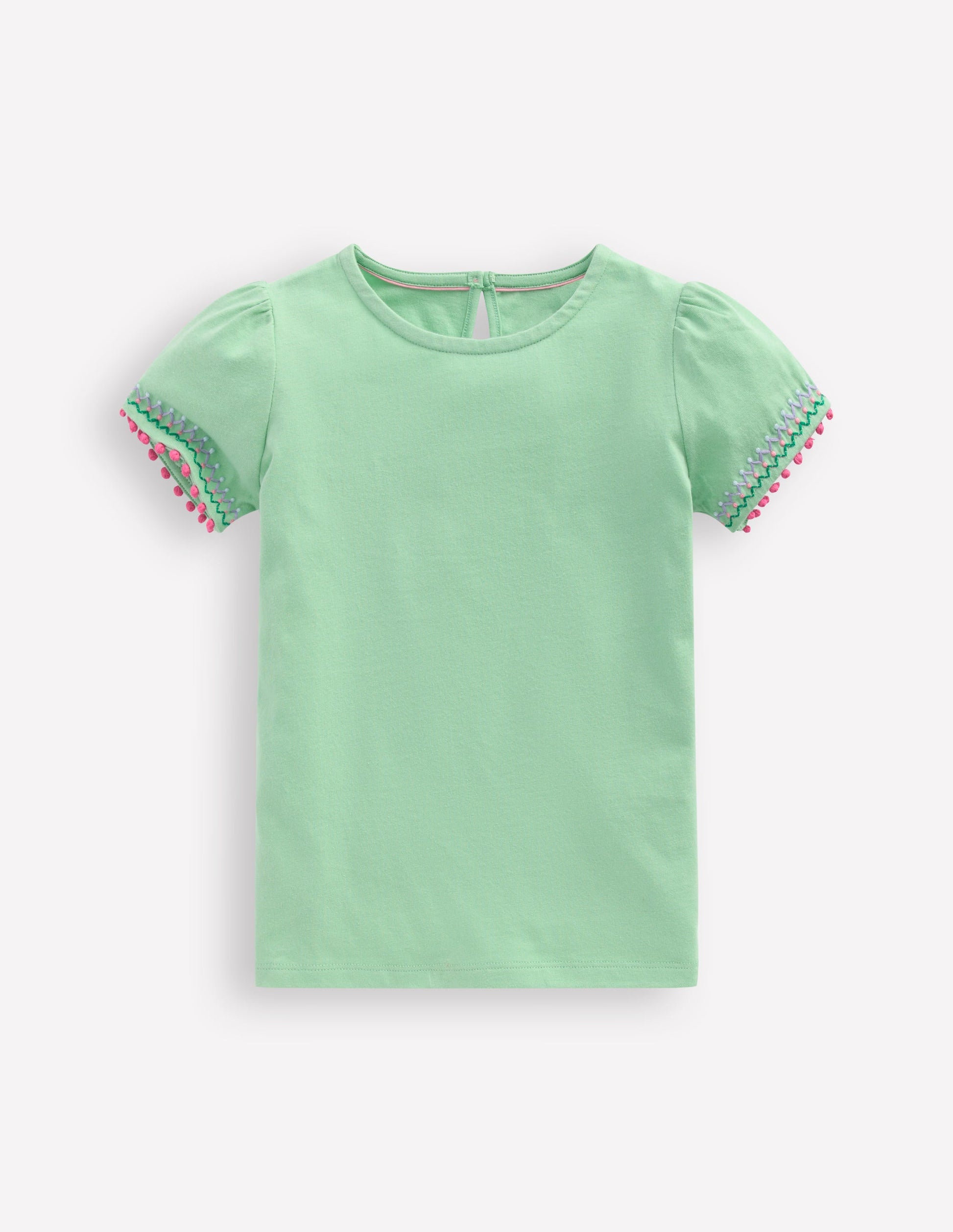 Puff Sleeve T-shirt-Pistachio Green-1