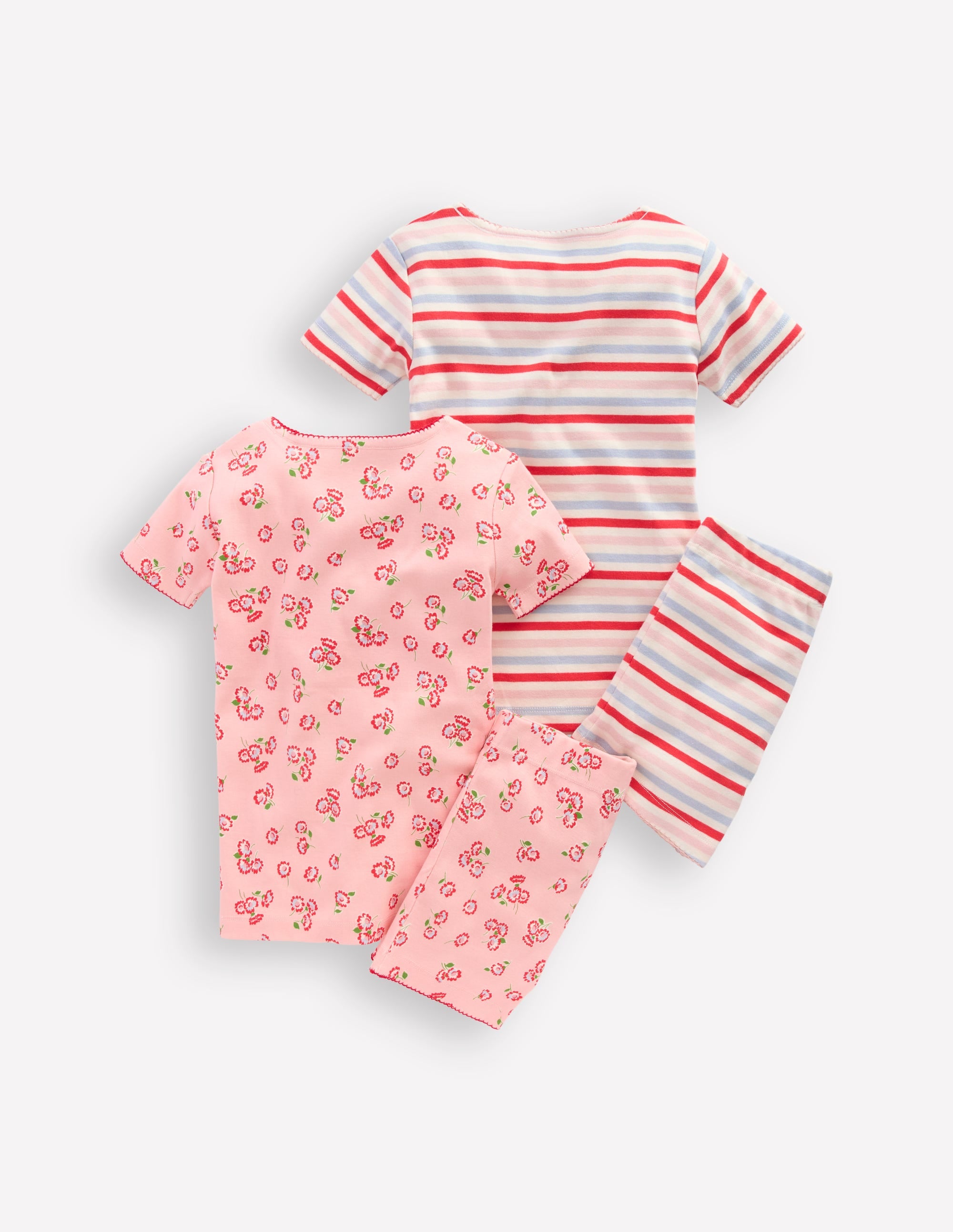 Twin Pack Short Pyjamas-Chalk Pink Daisy - Image 2