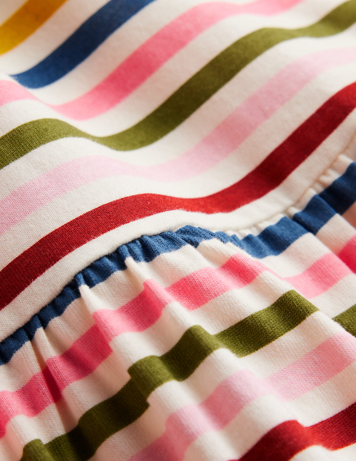 Jersey T-Shirt Dress-Maroon, Pink and Blue Stripe - Image 3