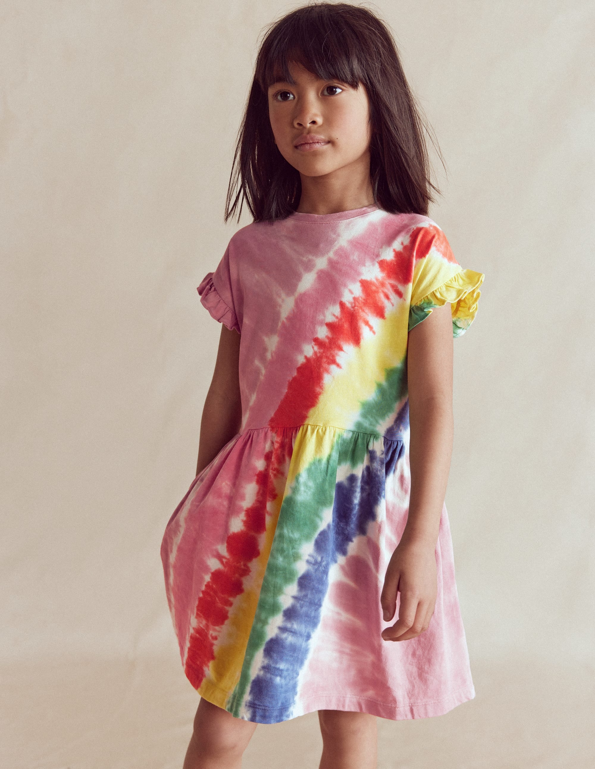 Jersey T-Shirt Dress-Pink Tie Dye - Image 1