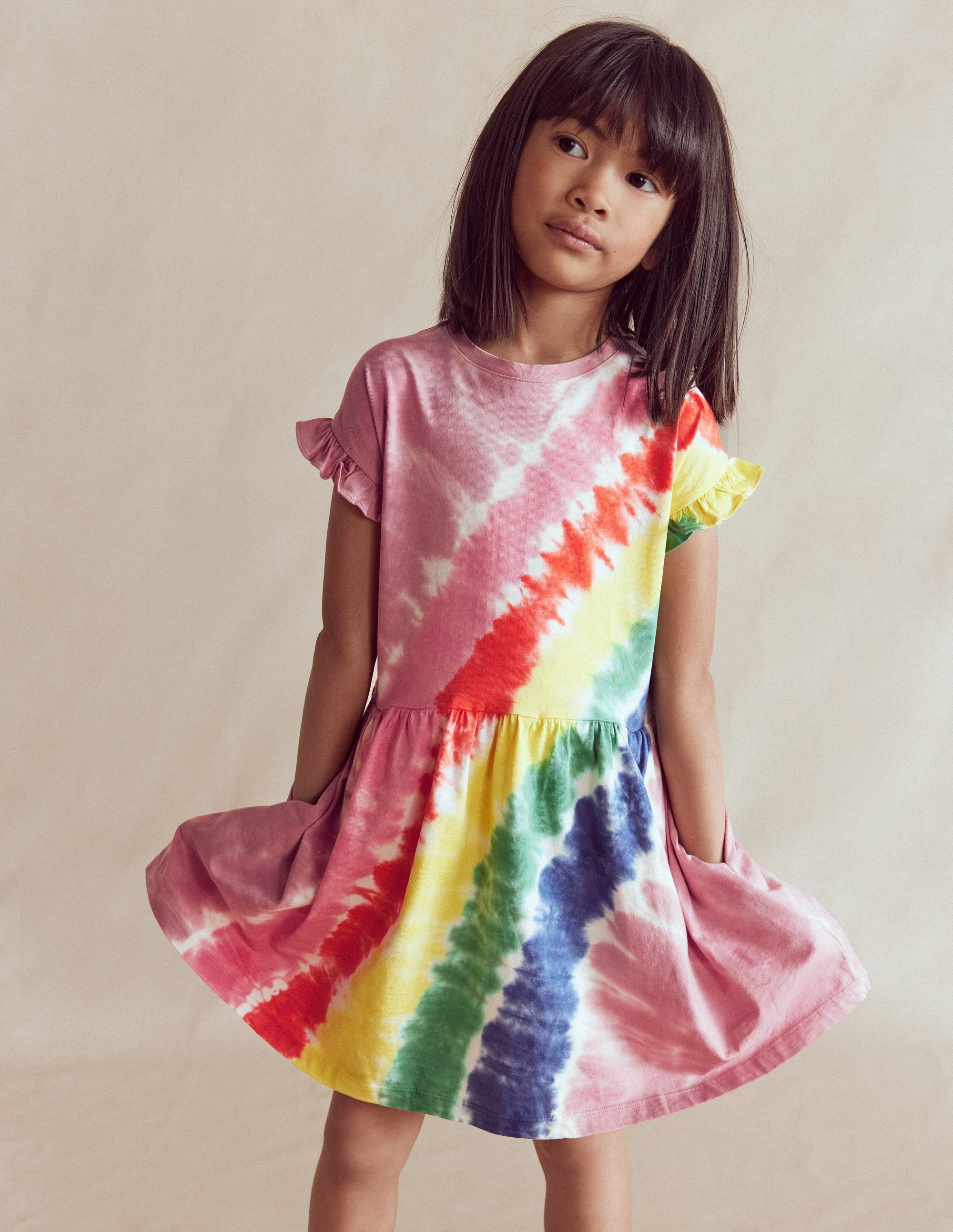 Jersey T-Shirt Dress-Pink Tie Dye - Image 2