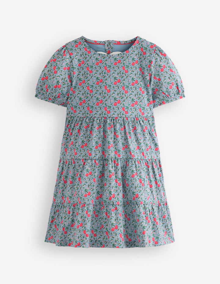 Heart Back Jersey Dress-Cherries