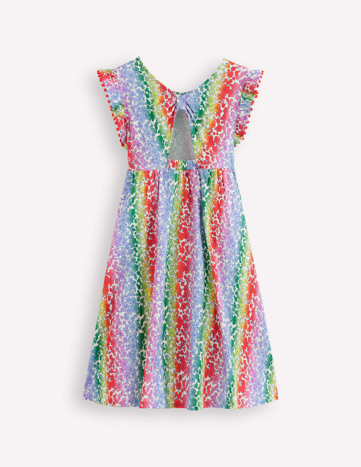 Clover Bow Back Jersey Dress-Rainbow Ombre Flowerbed - Image 2