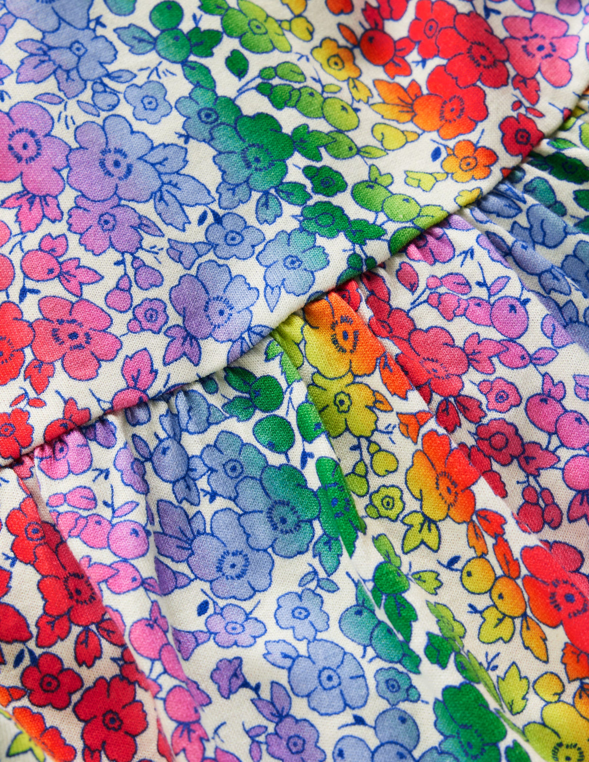 Clover Bow Back Jersey Dress-Rainbow Ombre Flowerbed - Image 3