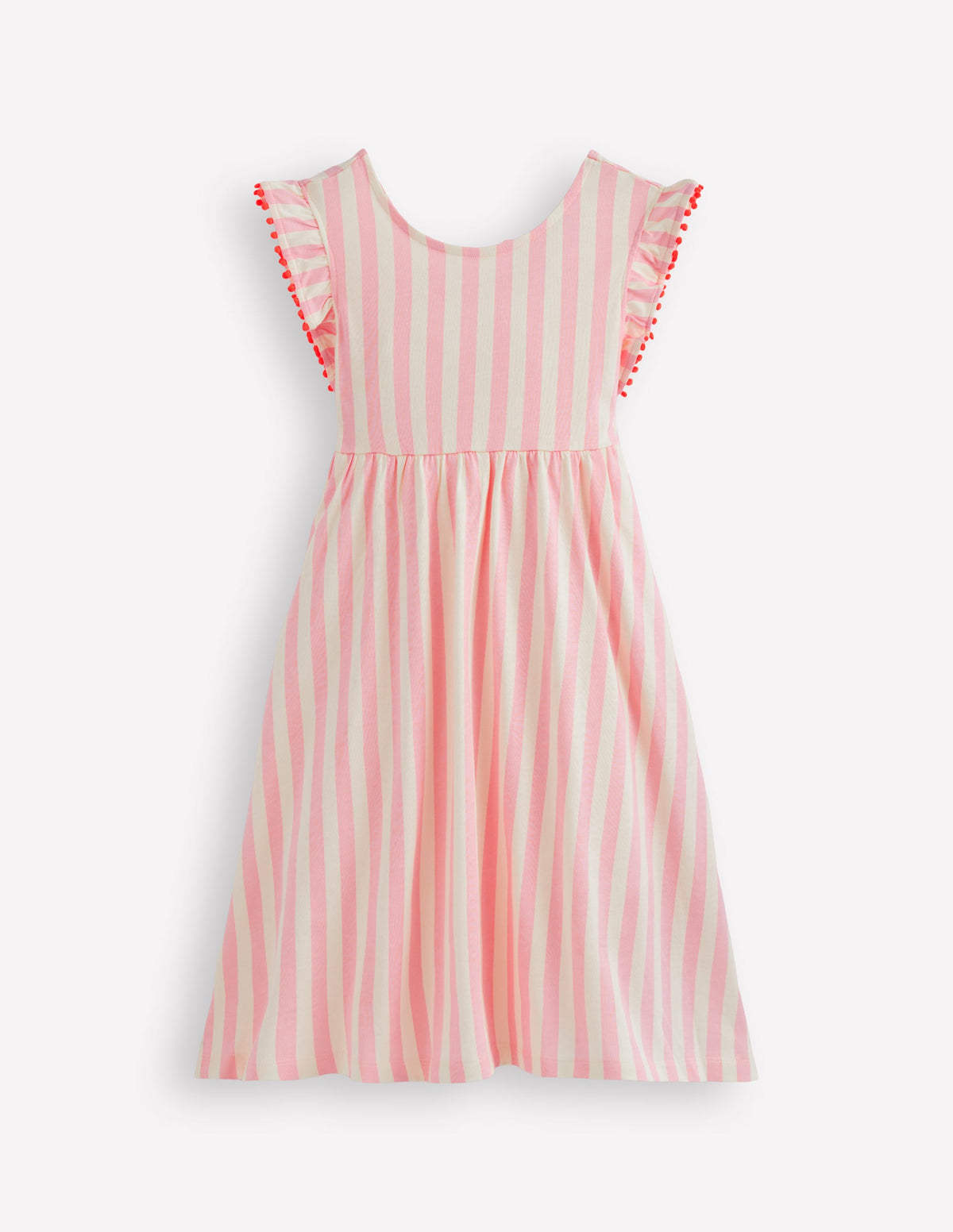 Clover Bow Back Jersey Dress-Pink Stripe - Image 4