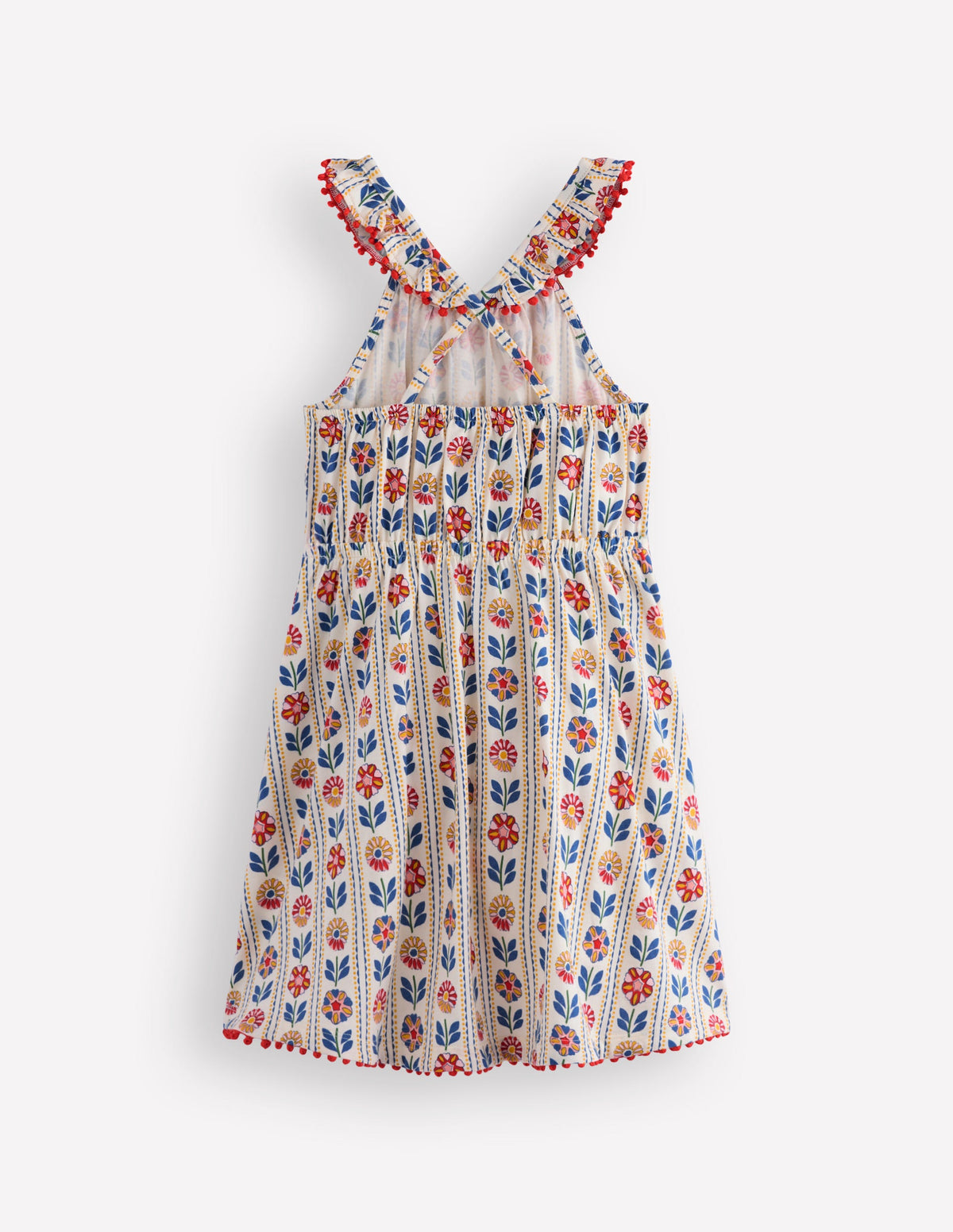 Ruffle Neck Trim Dress-Soft Ivory Woodblock Floral - Image 2