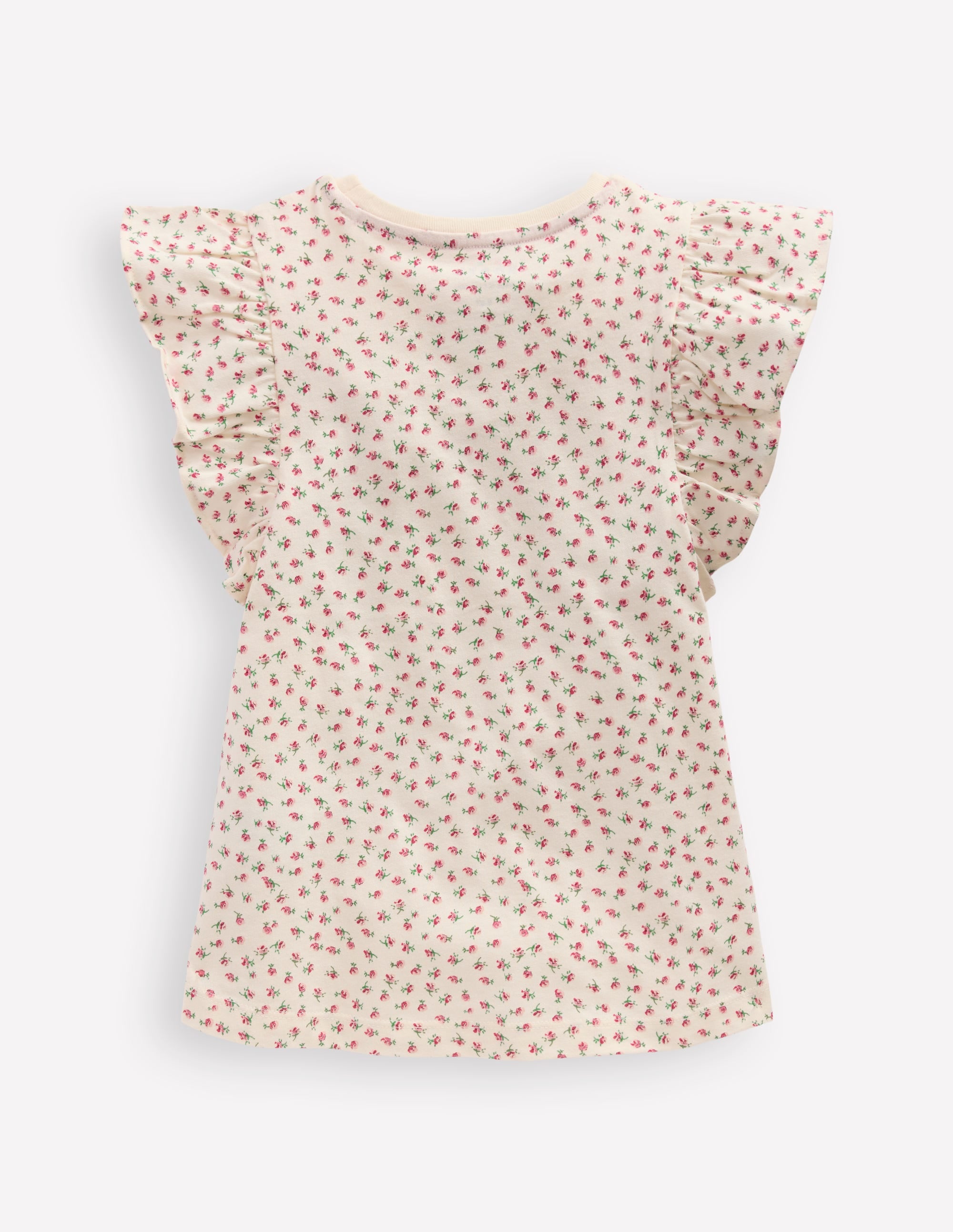Frill Sleeve Printed Top-Pink Spaced Ditsy - Image 2