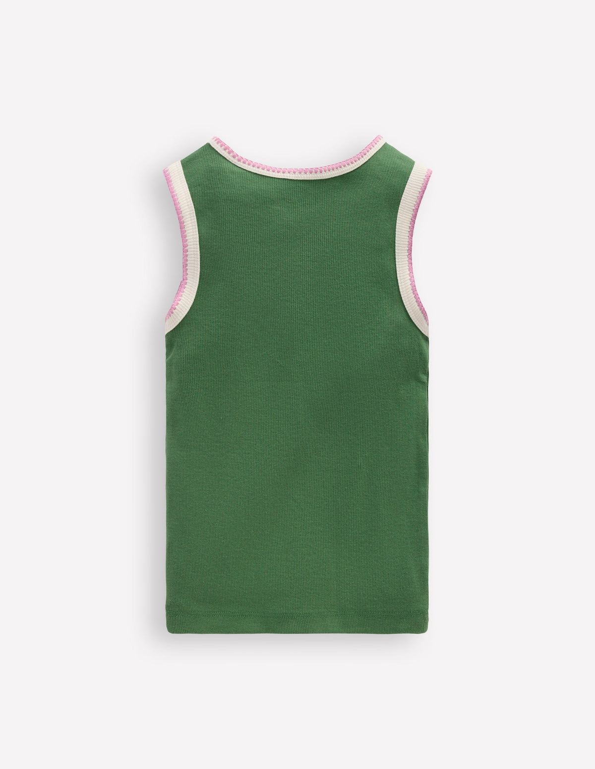 Crochet Trim Ribbed Vest-Willow Green - Image 2
