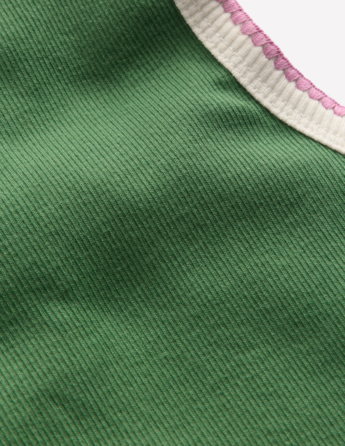 Crochet Trim Ribbed Vest-Willow Green - Image 3