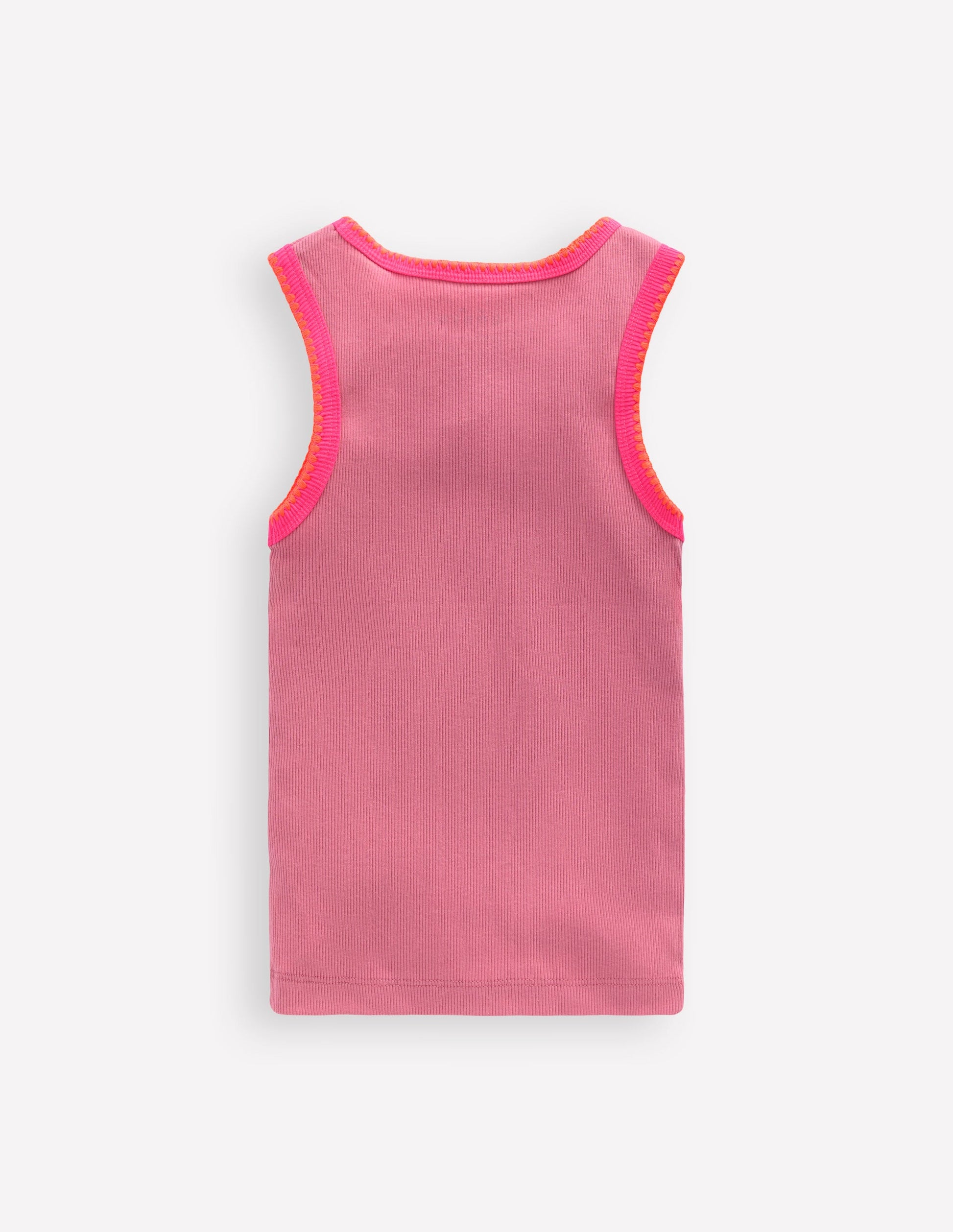 Crochet Trim Ribbed Vest-Pink Haze-2
