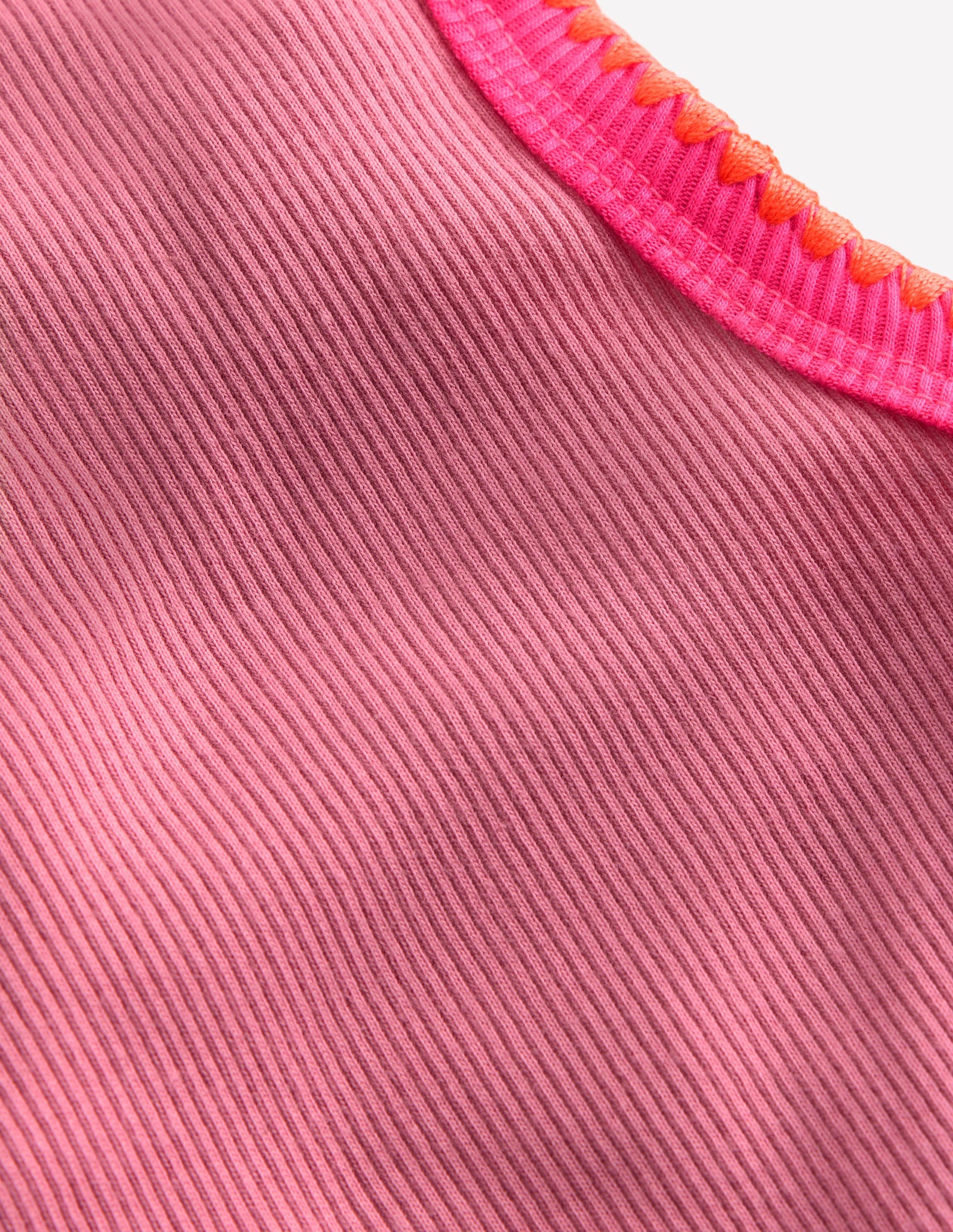 Crochet Trim Ribbed Vest-Pink Haze-3