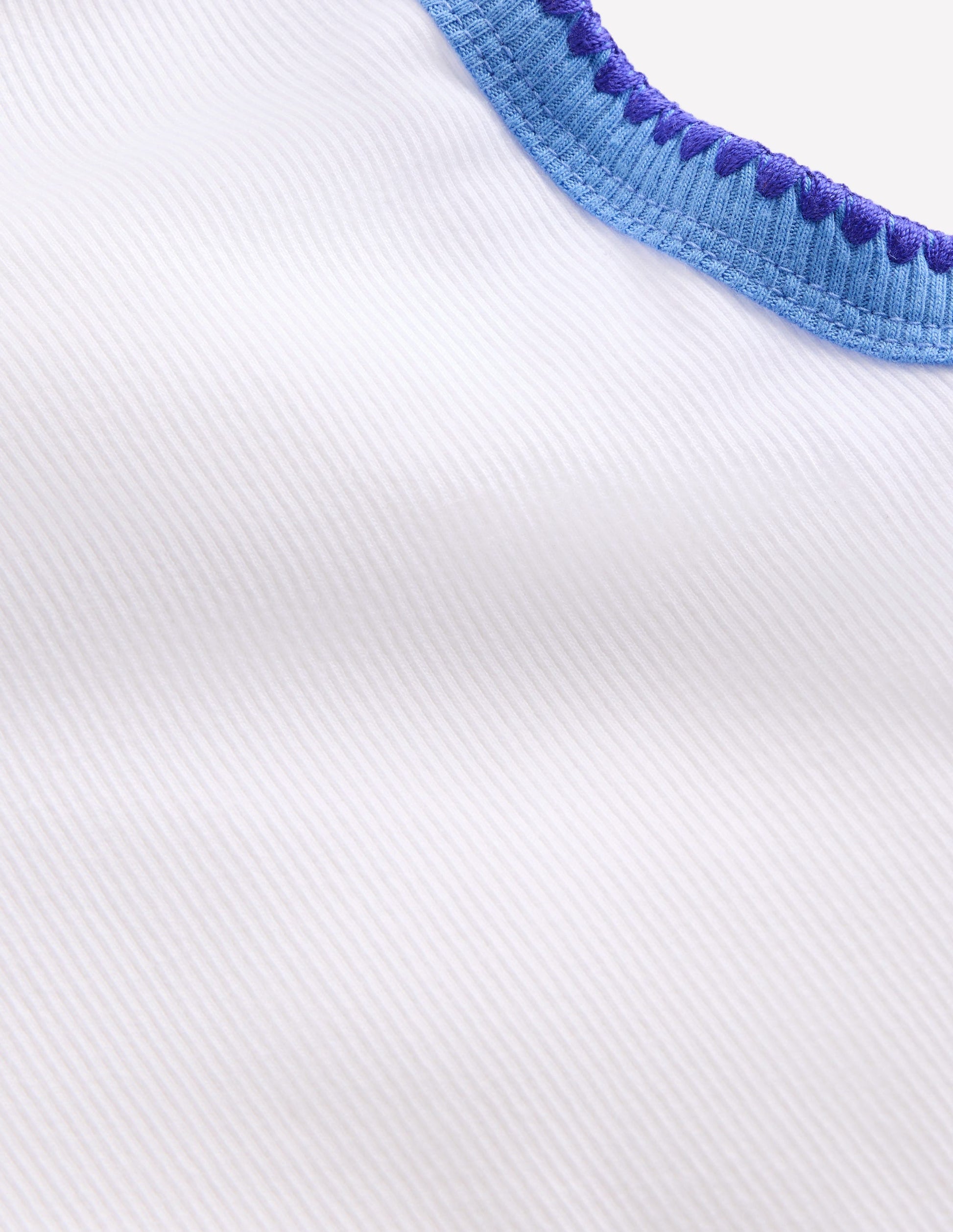 Crochet Trim Ribbed Vest-White-3