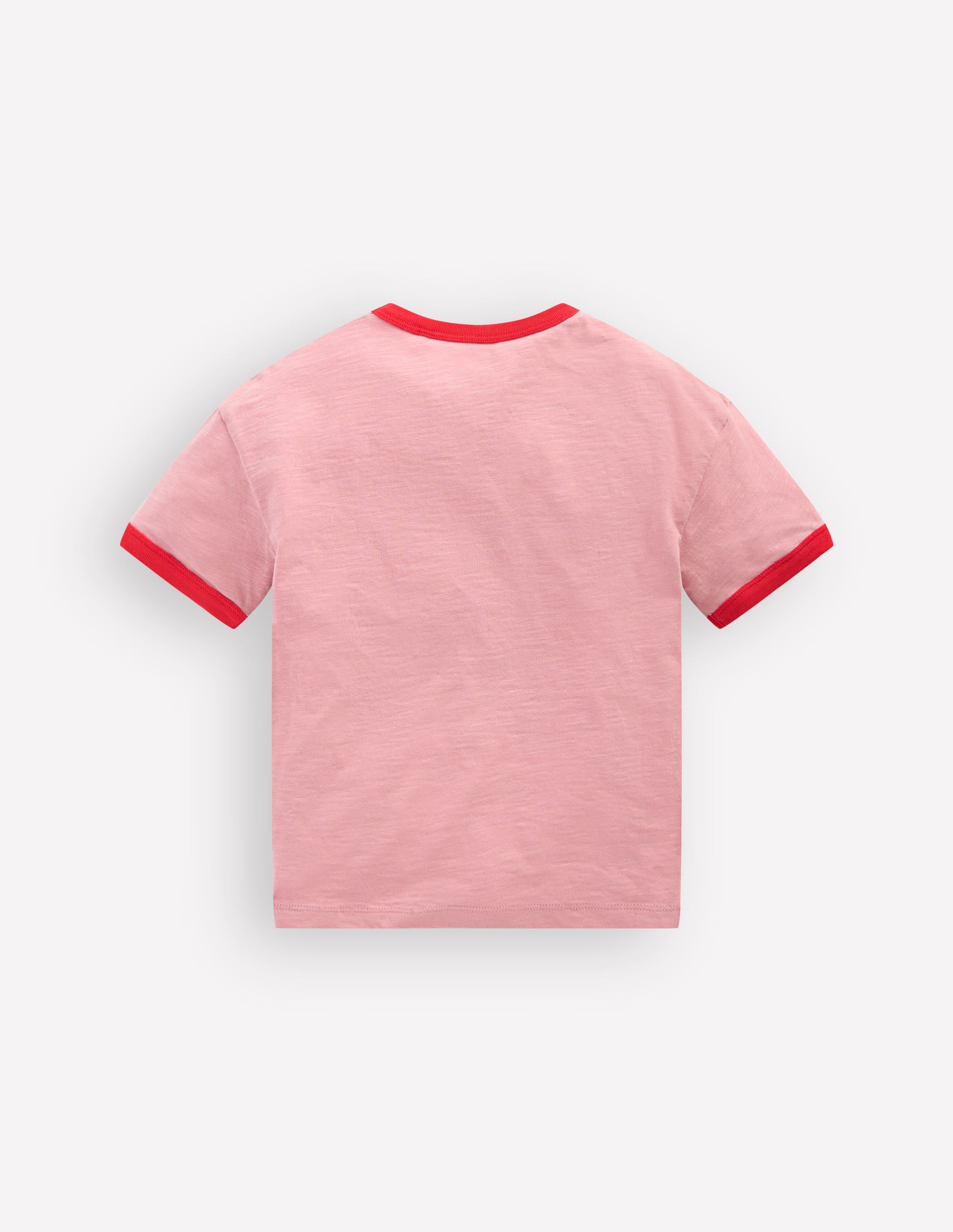 Printed Ringer T-shirt-Vintage Pink Strawberries - Image 3