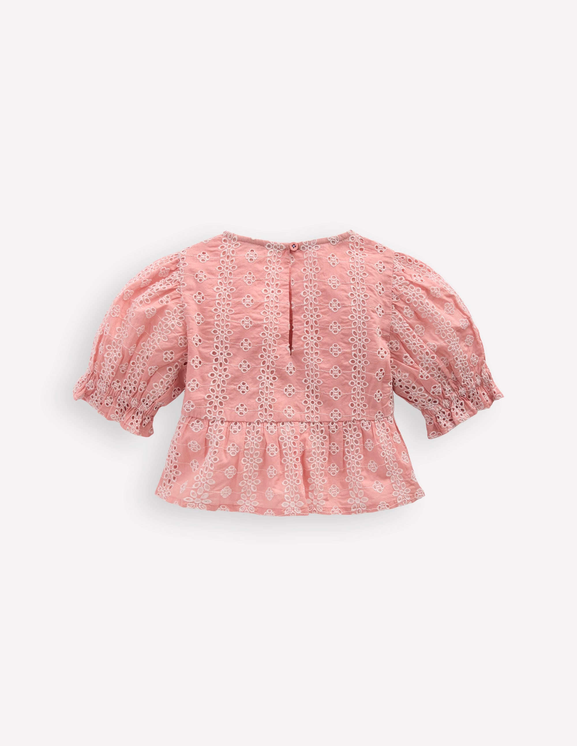 Peplum Woven Top-Almond Pink Broderie - Image 2