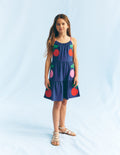 Enola Appliqué Jersey Dress-Starboard Blue Giant Cherries