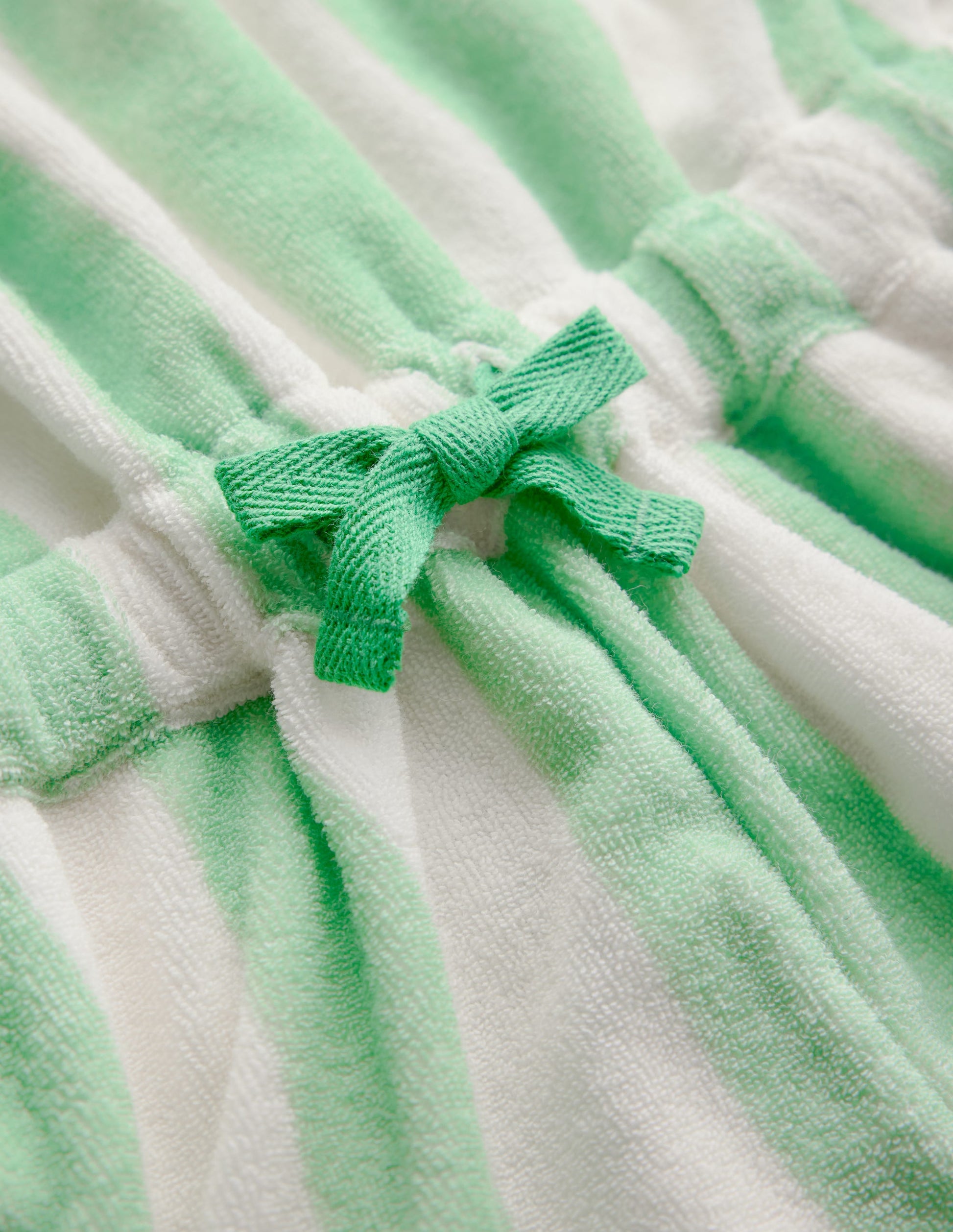 Relaxed Towelling Playsuit-Pale Green Stripe-4