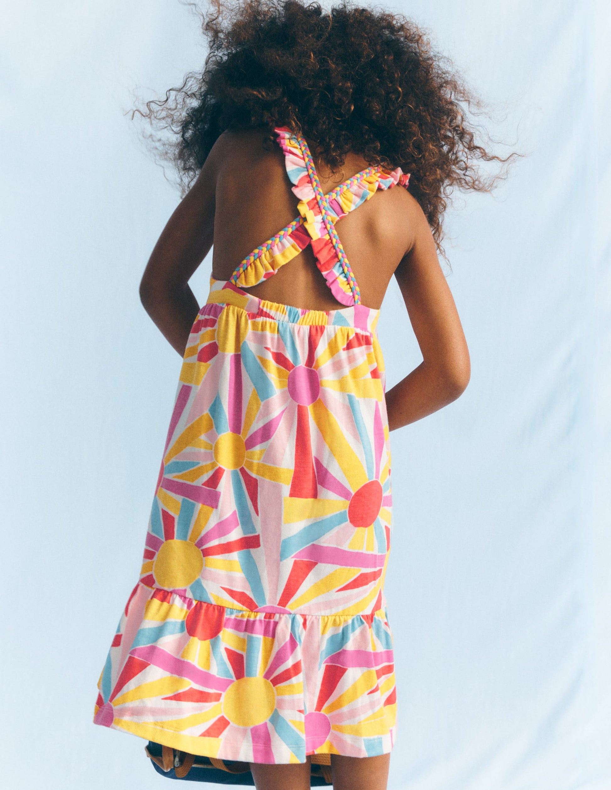 Cross-back Midi Jersey Dress-Soft Ivory Small Sunburst-1